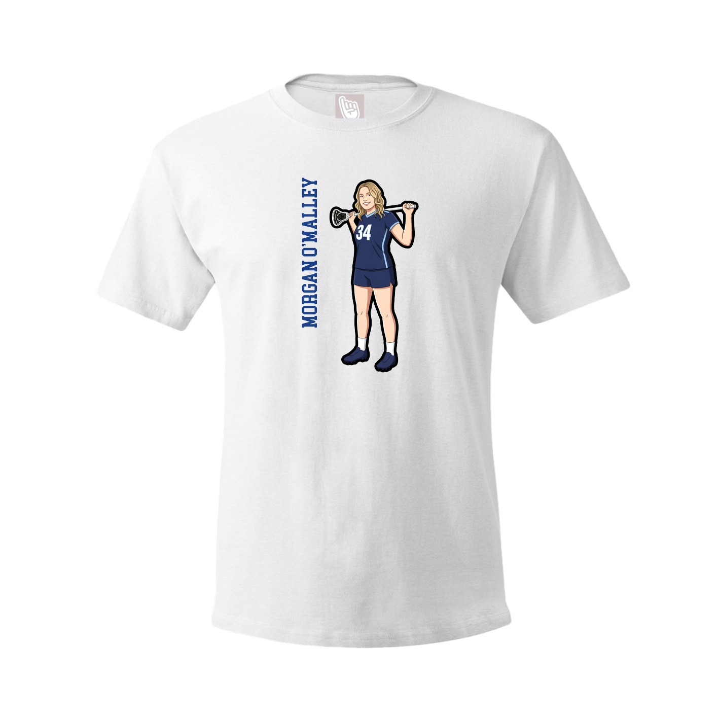 Tee — Name Vertical in White