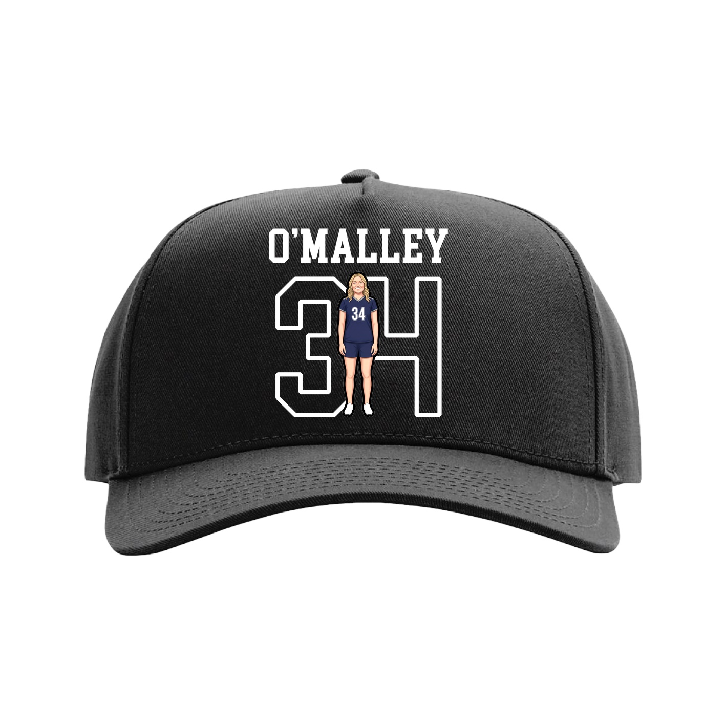 Full Fabric Five-Panel Champ Cap — Shirsey in Black