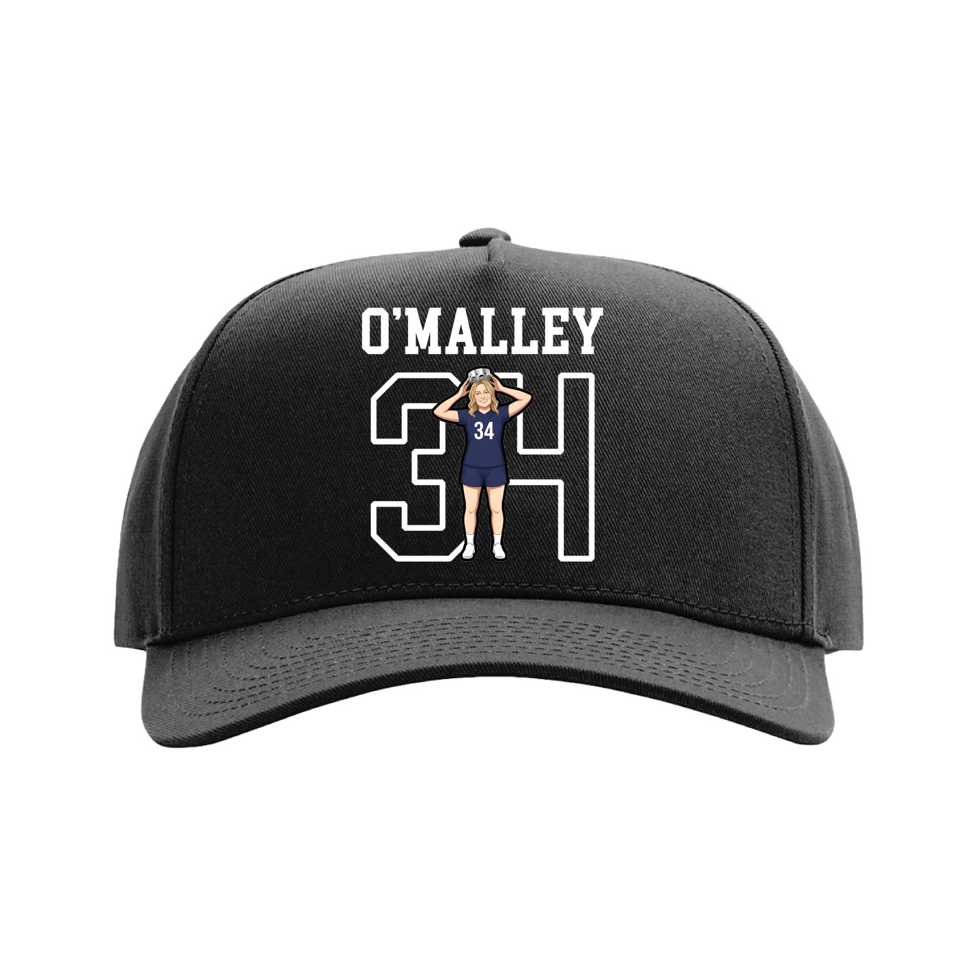 Full Fabric Five-Panel Champ Cap — Shirsey in Black
