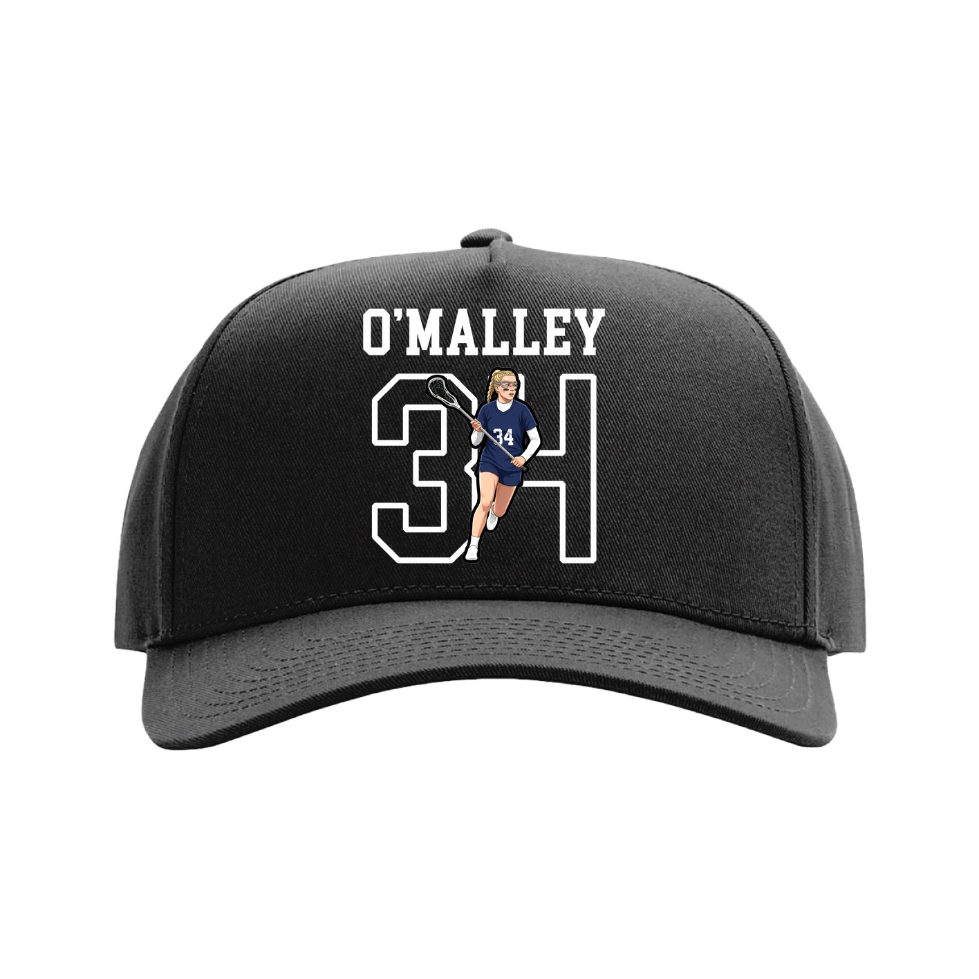 Full Fabric Five-Panel Champ Cap — Shirsey in Black