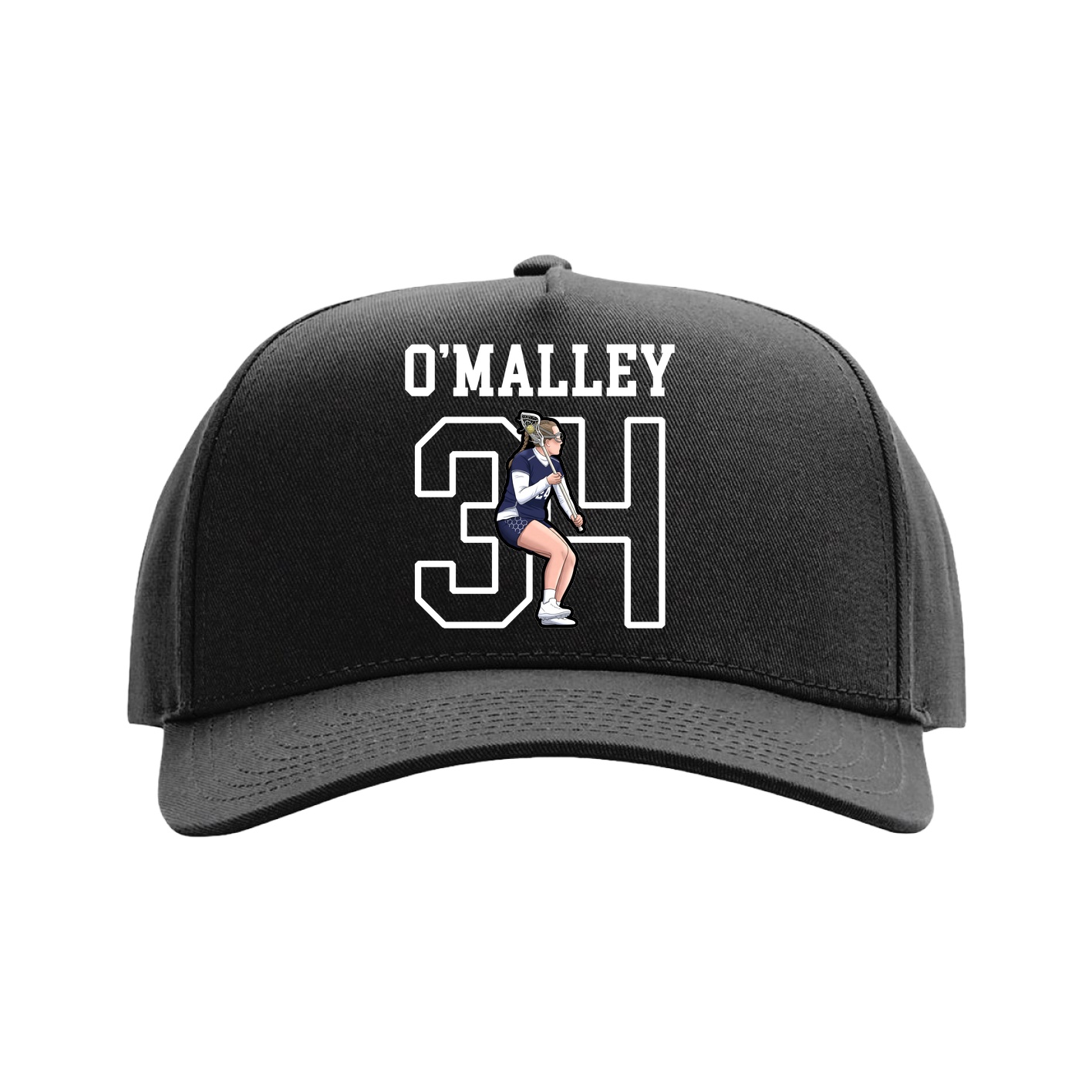 Full Fabric Five-Panel Champ Cap — Shirsey in Black