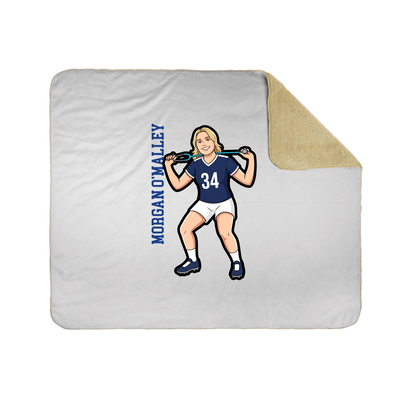 Throw Blanket — Name Vertical in White
