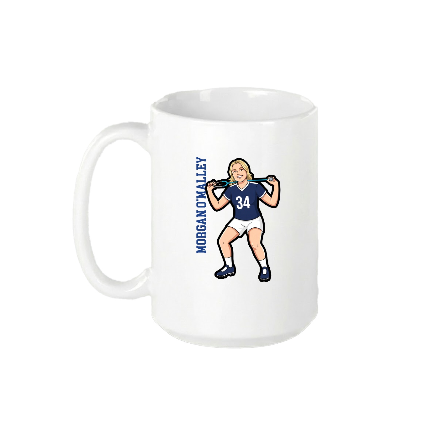 15oz Coffee Mug — Name Vertical in White