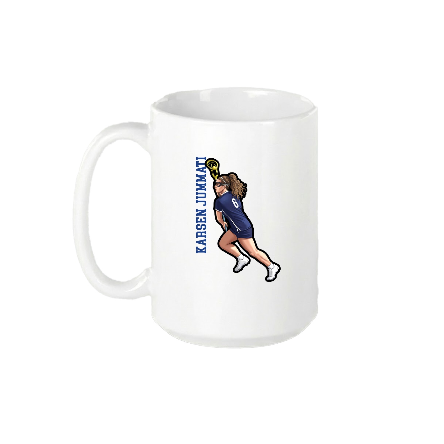 15oz Coffee Mug — Name Vertical in White