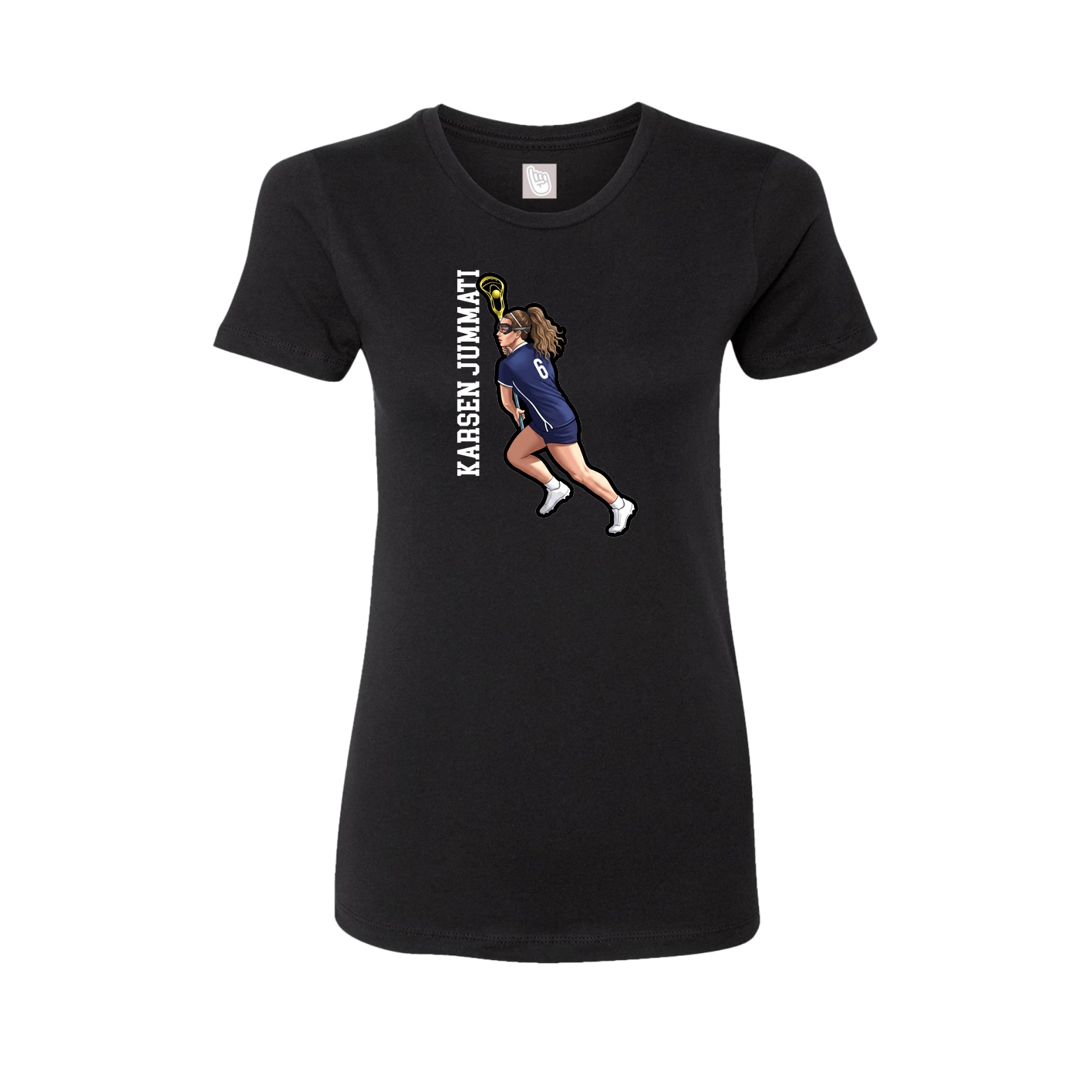 Fitted Women's Tee — Name Vertical in Black