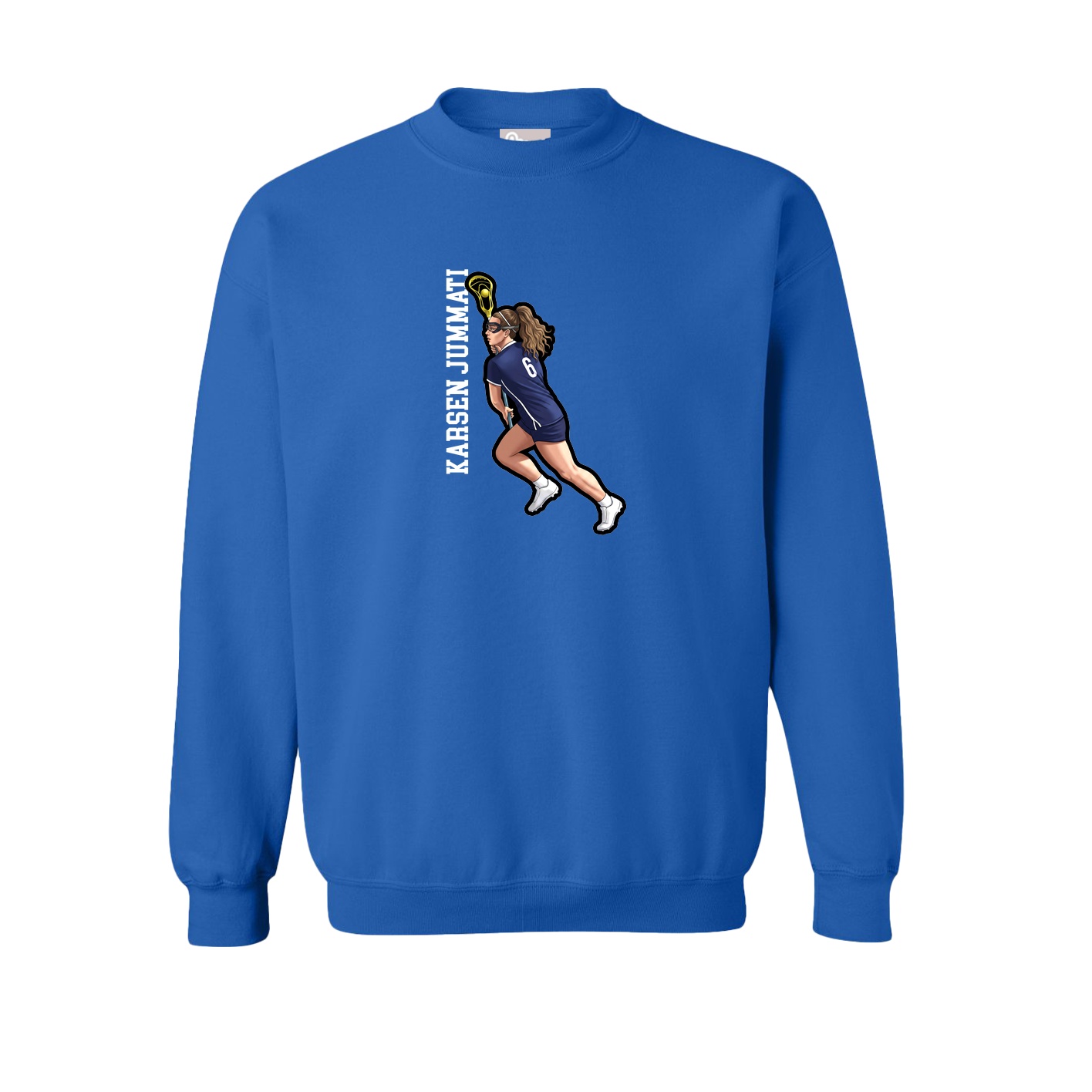 Fleece Crew — Name Vertical in Royal
