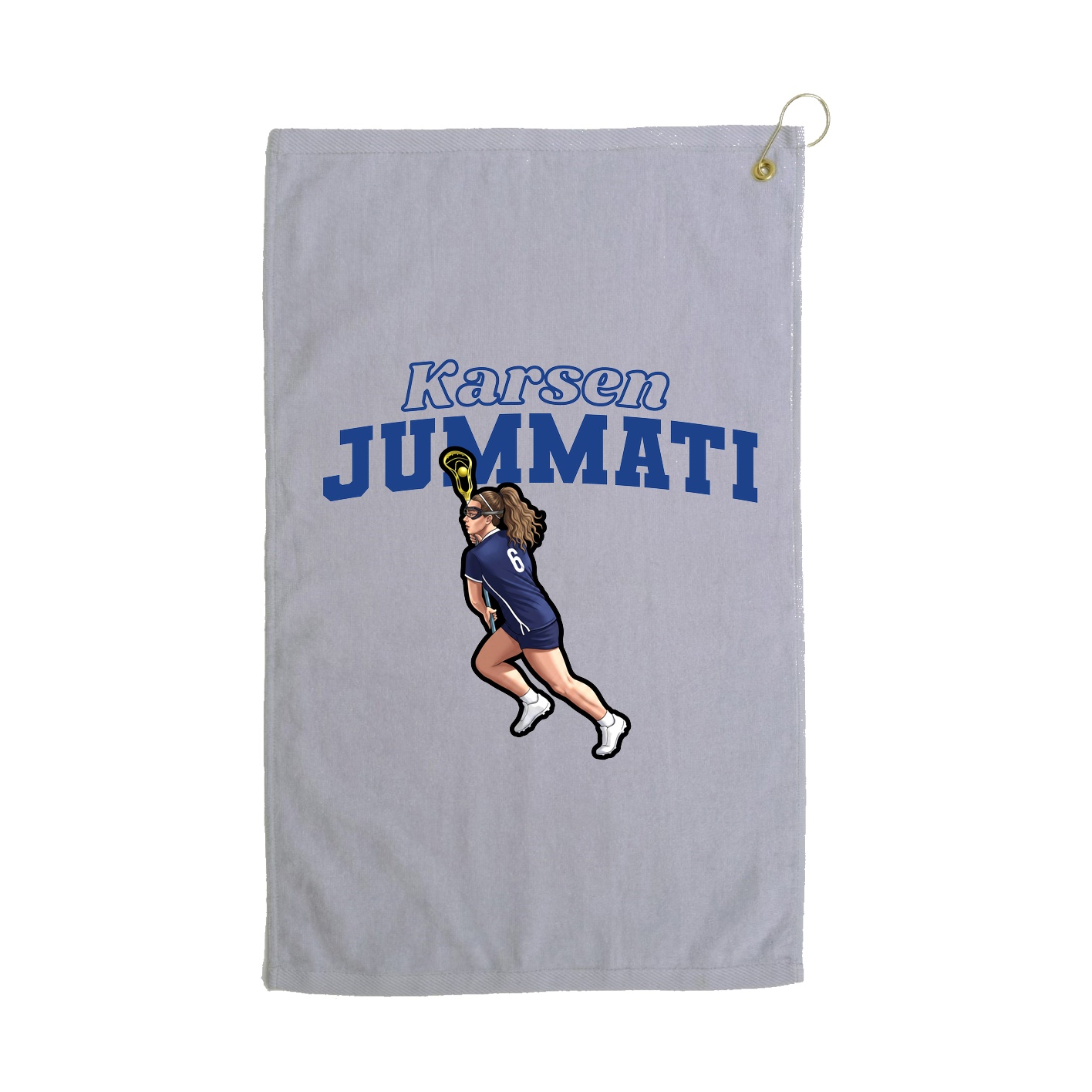 Golf Towel — Name Arch in Grey