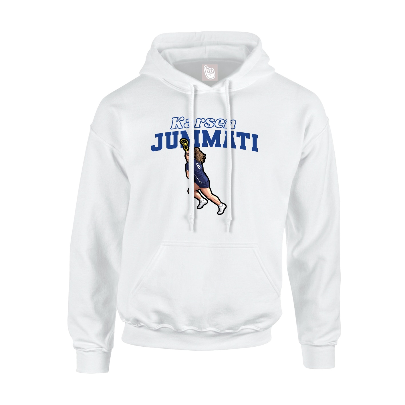 Youth Hoodie — Name Arch in White