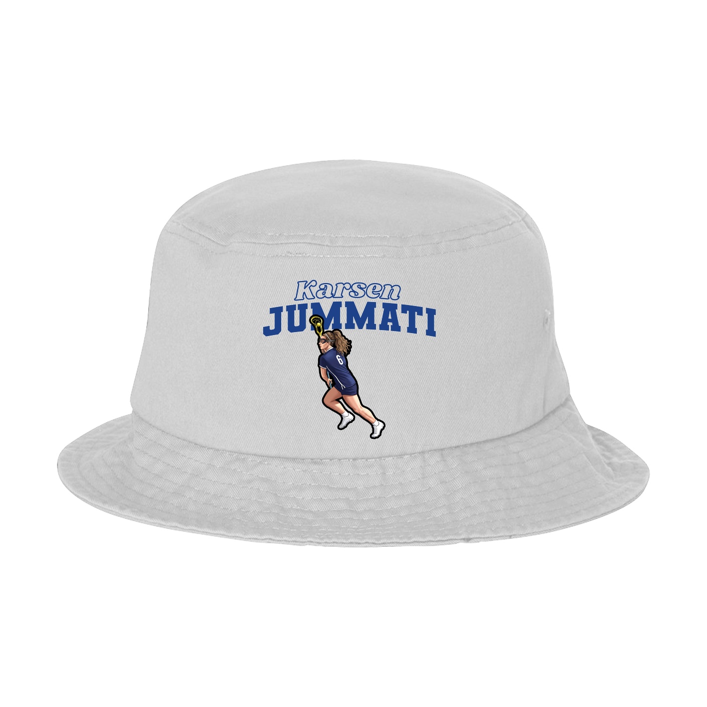 Bucket Cap — Name Arch in White