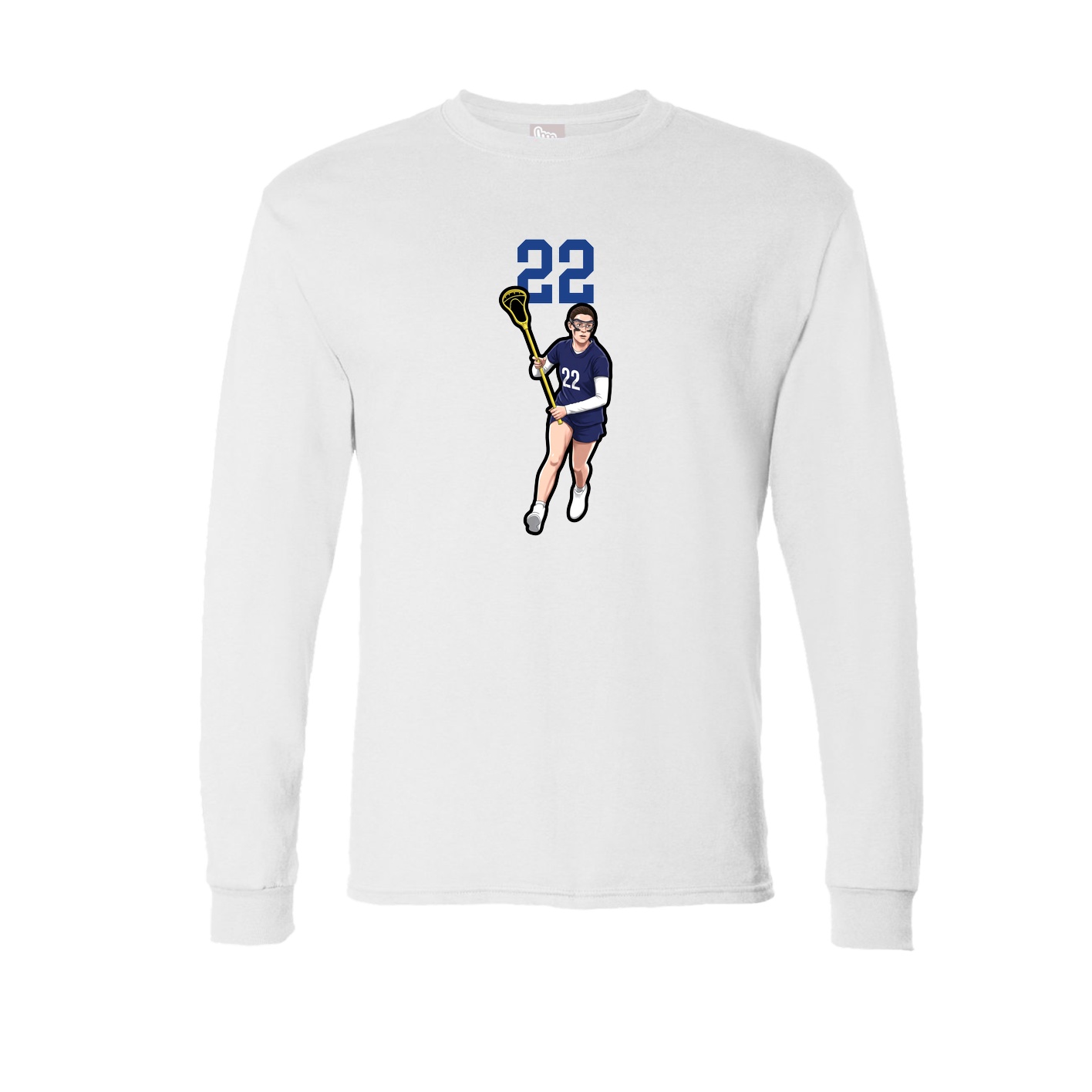 Long Sleeve Tee — Number Top in White