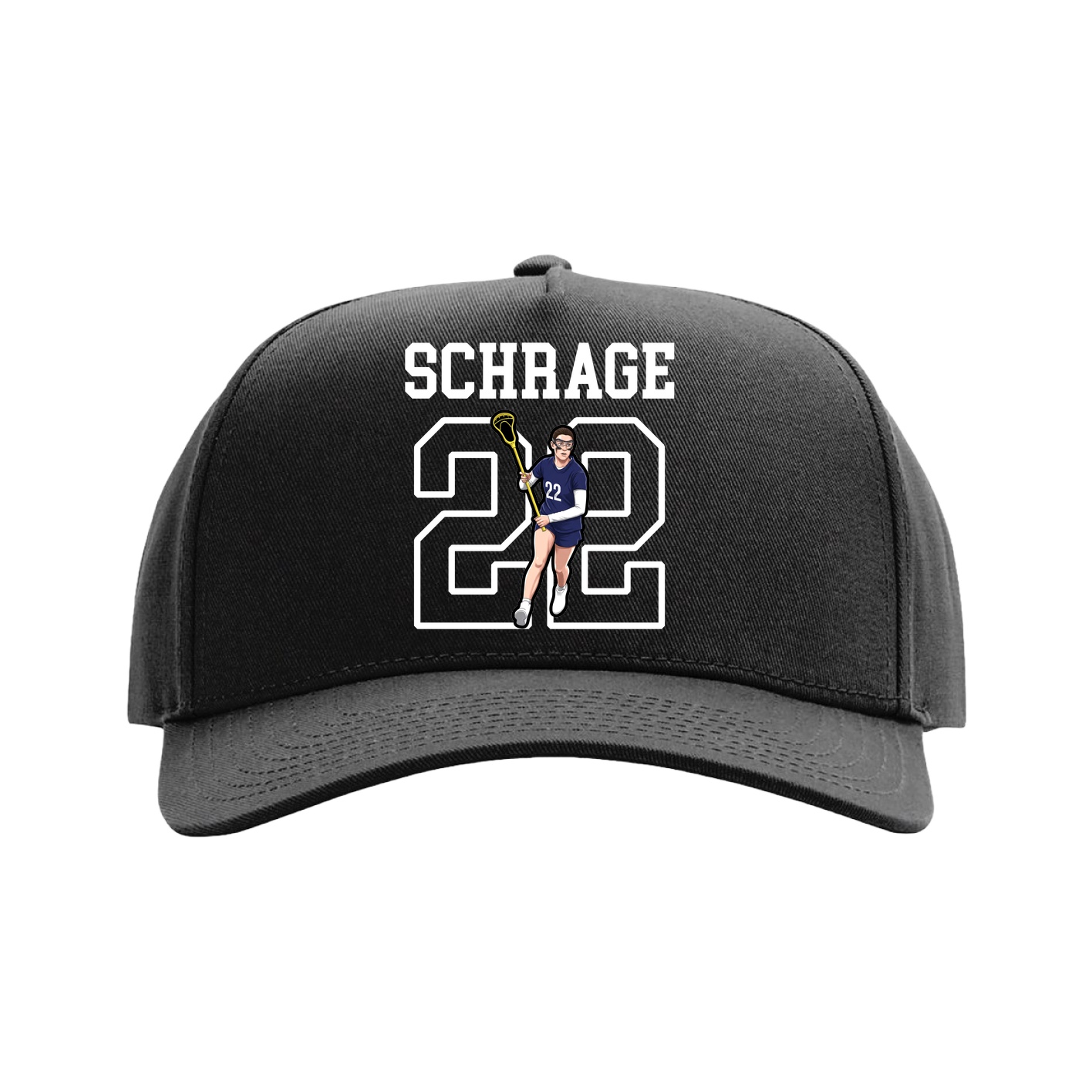 Full Fabric Five-Panel Champ Cap — Shirsey in Black