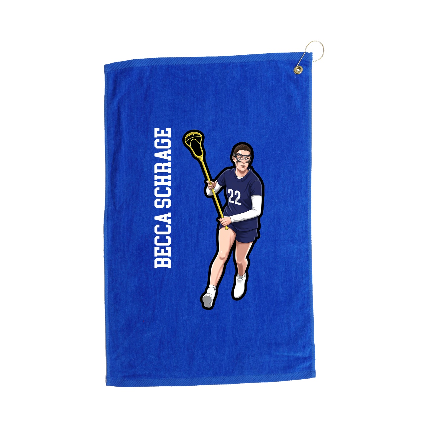 Golf Towel — Name Vertical in Royal