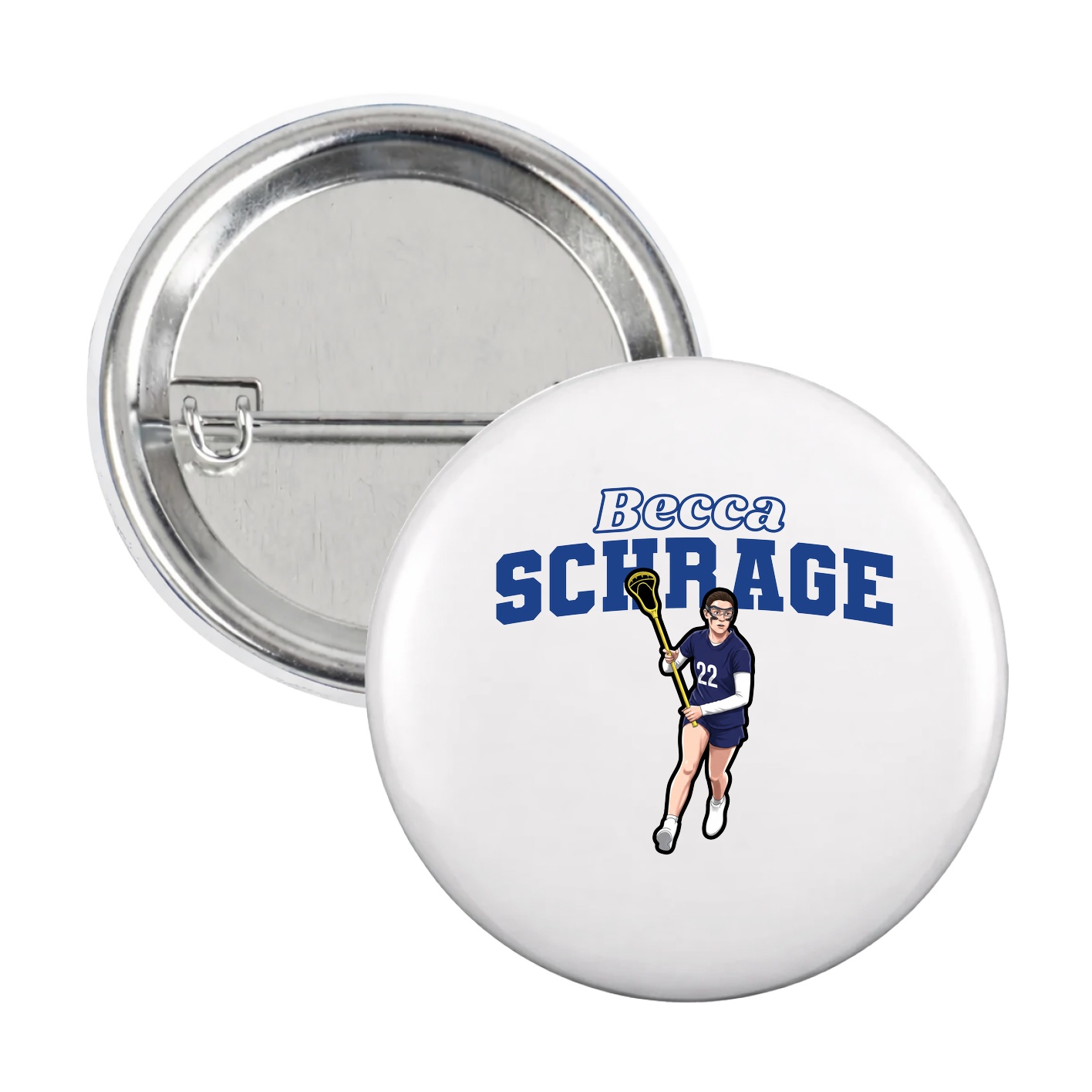 Game Day Button — Name Arch in White