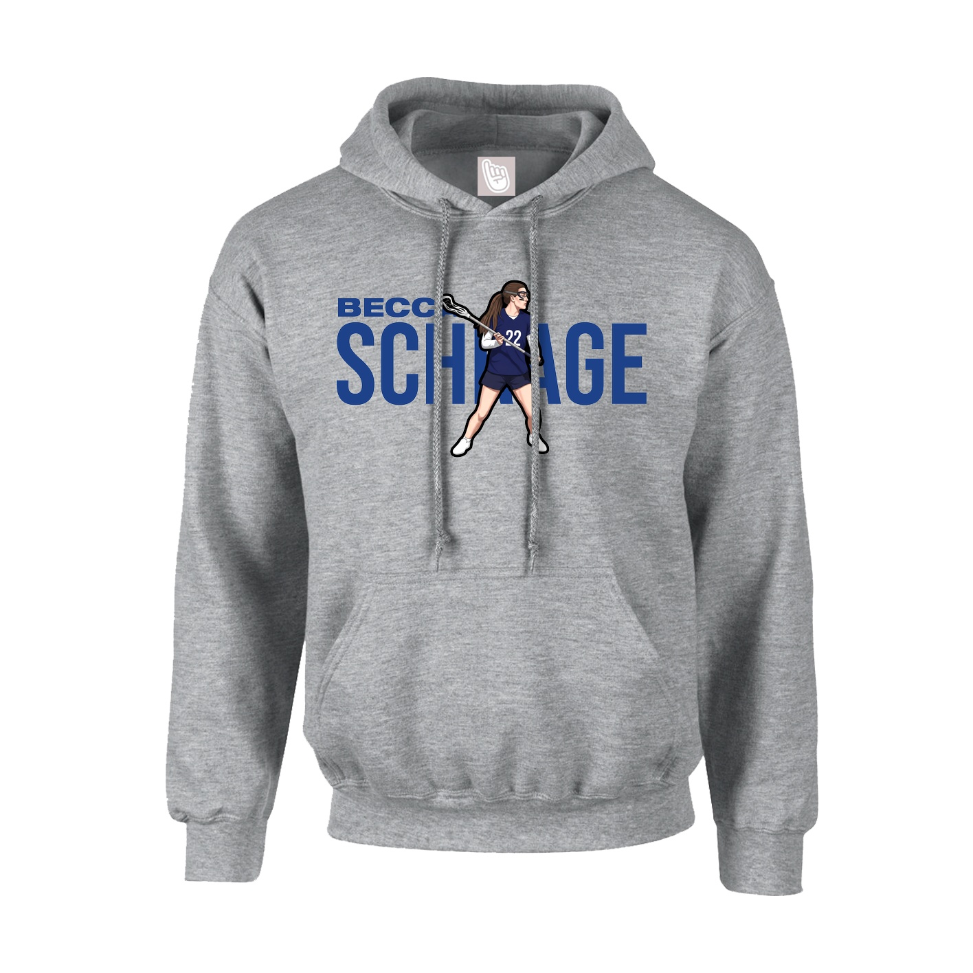 Youth Hoodie — Player Name in Grey
