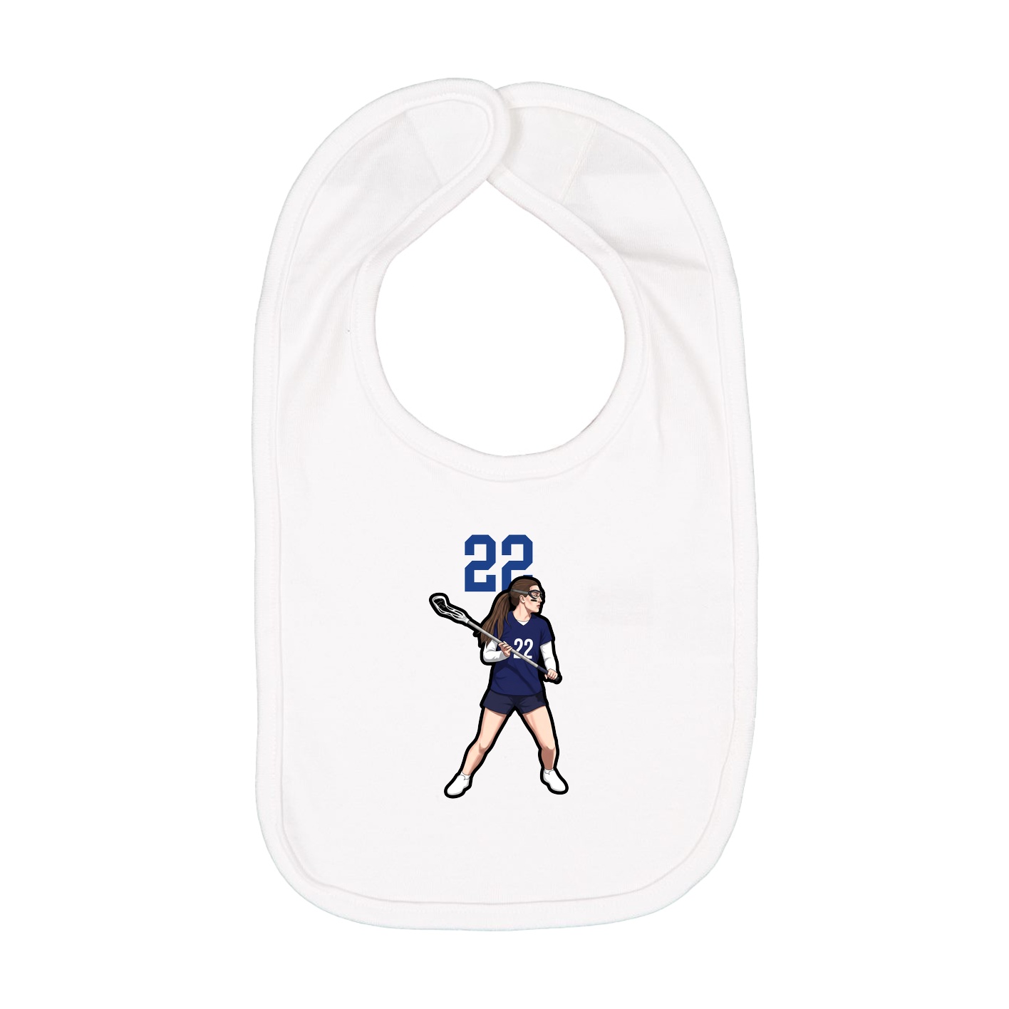 Infant Bib — Number Top in White
