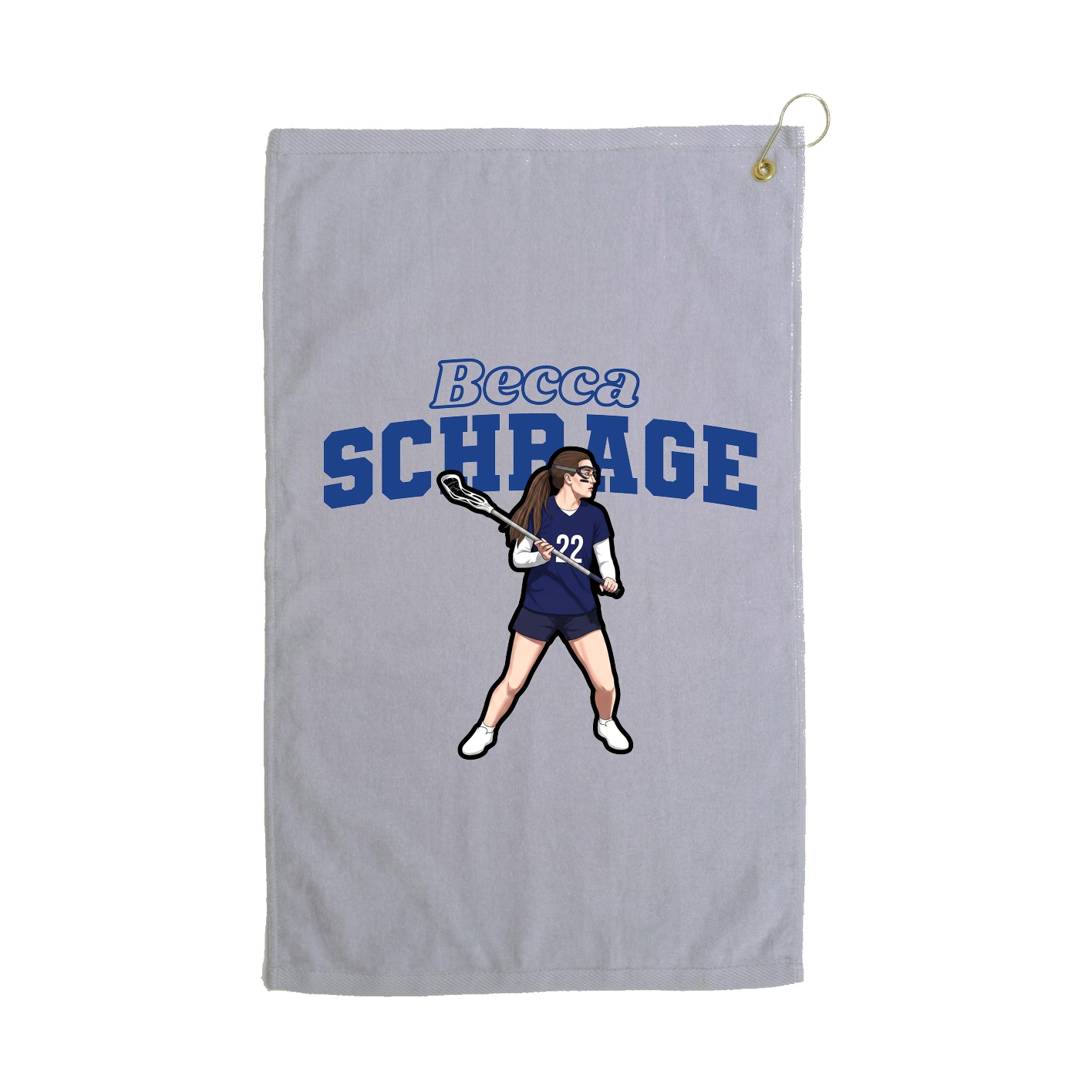 Golf Towel — Name Arch in Grey