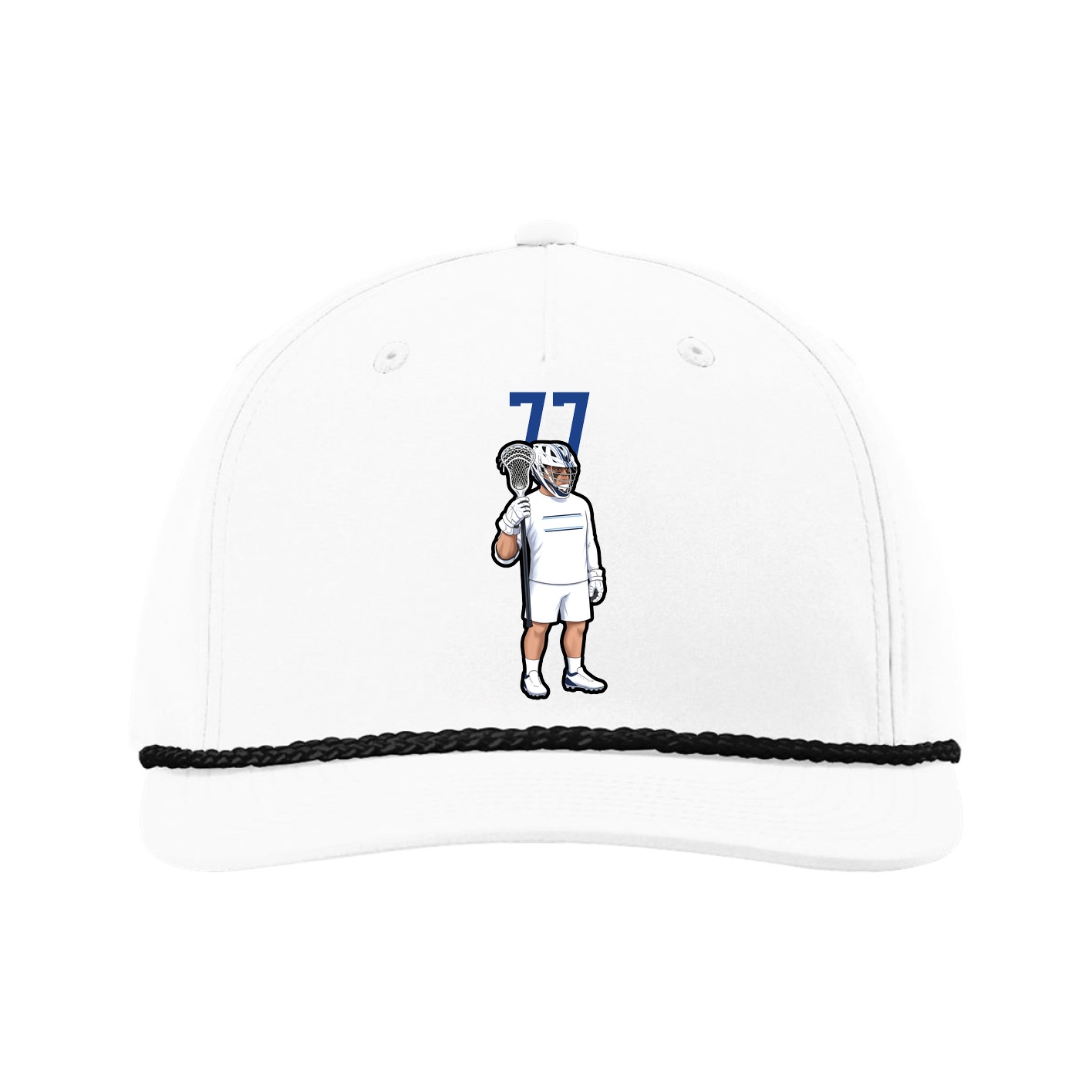 Five-Panel Classic Rope Cap — Number Top in White