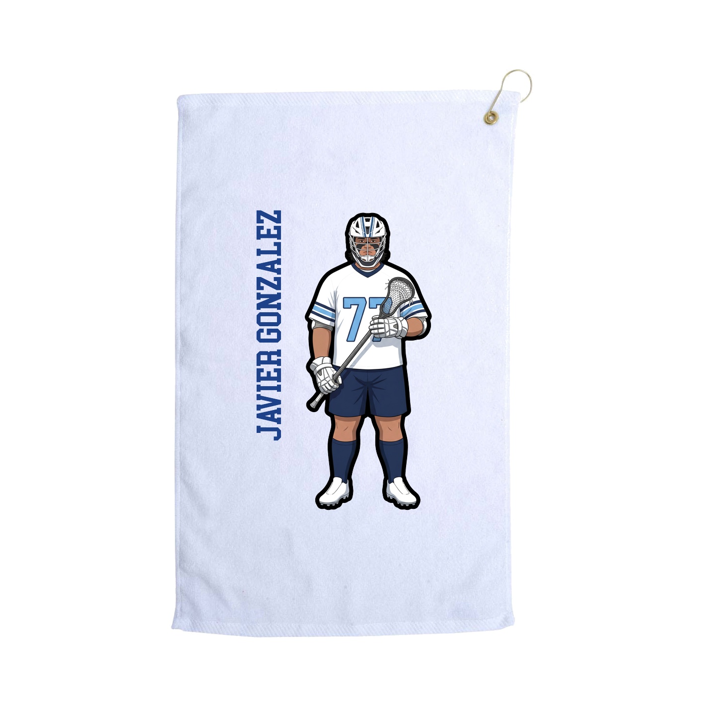 Golf Towel — Name Vertical in White