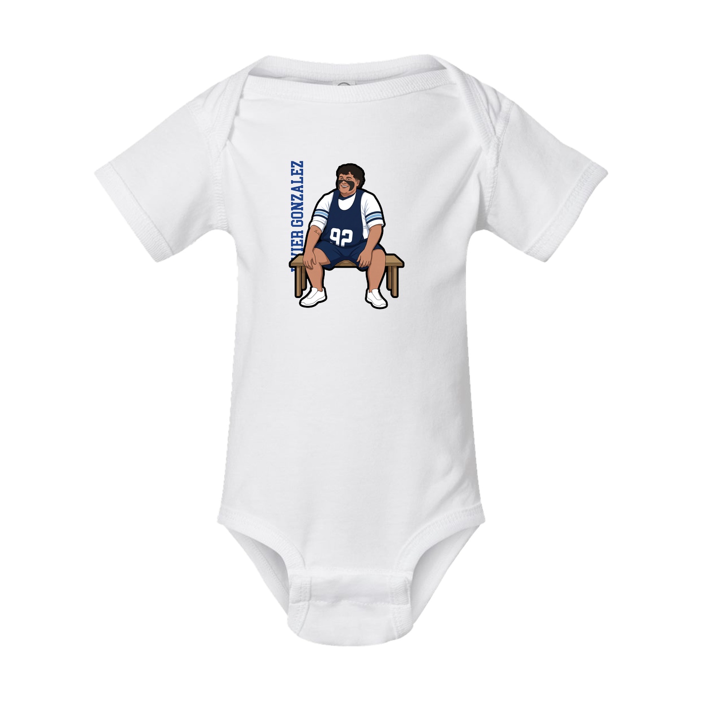 Baby Onesie — Name Vertical in White