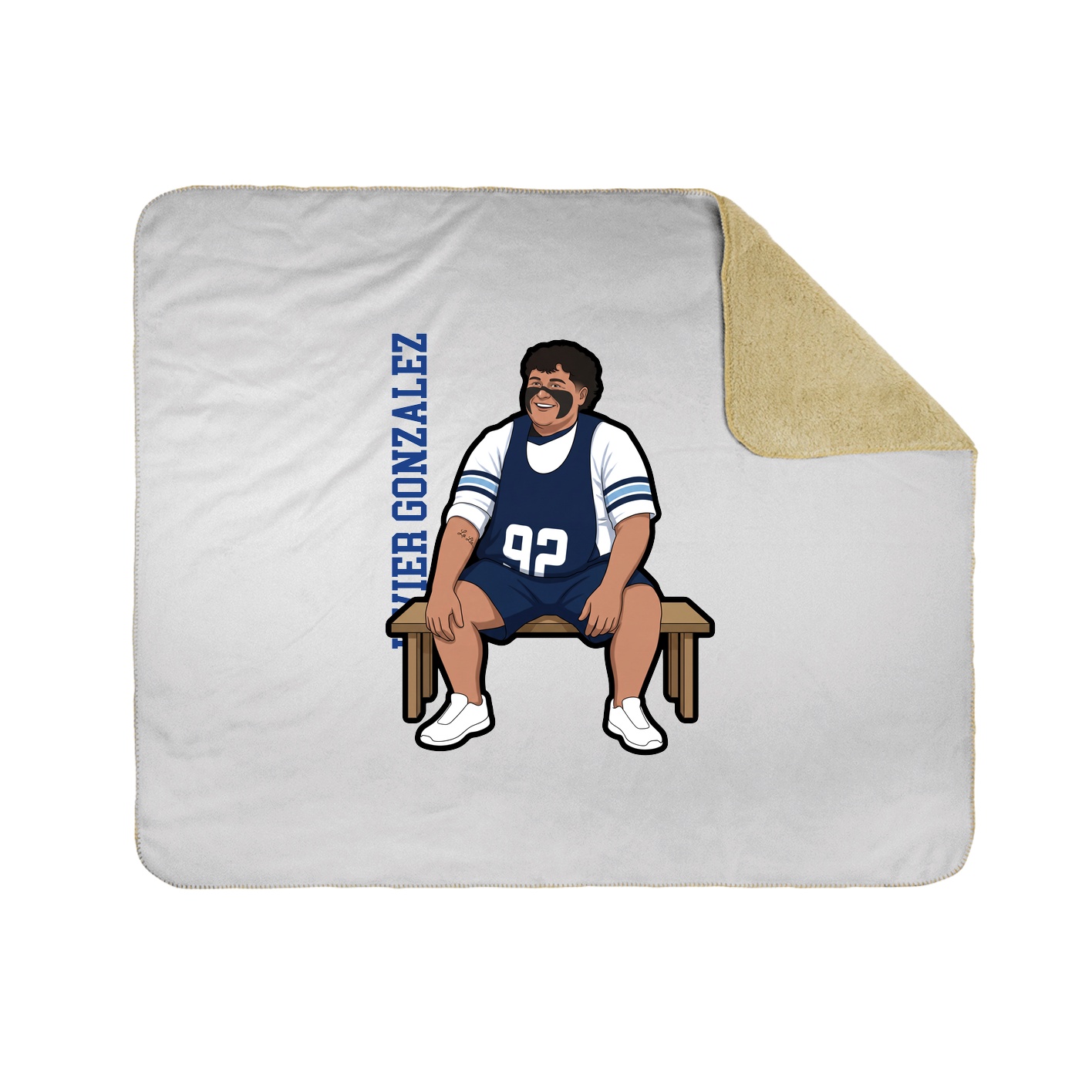 Throw Blanket — Name Vertical in White
