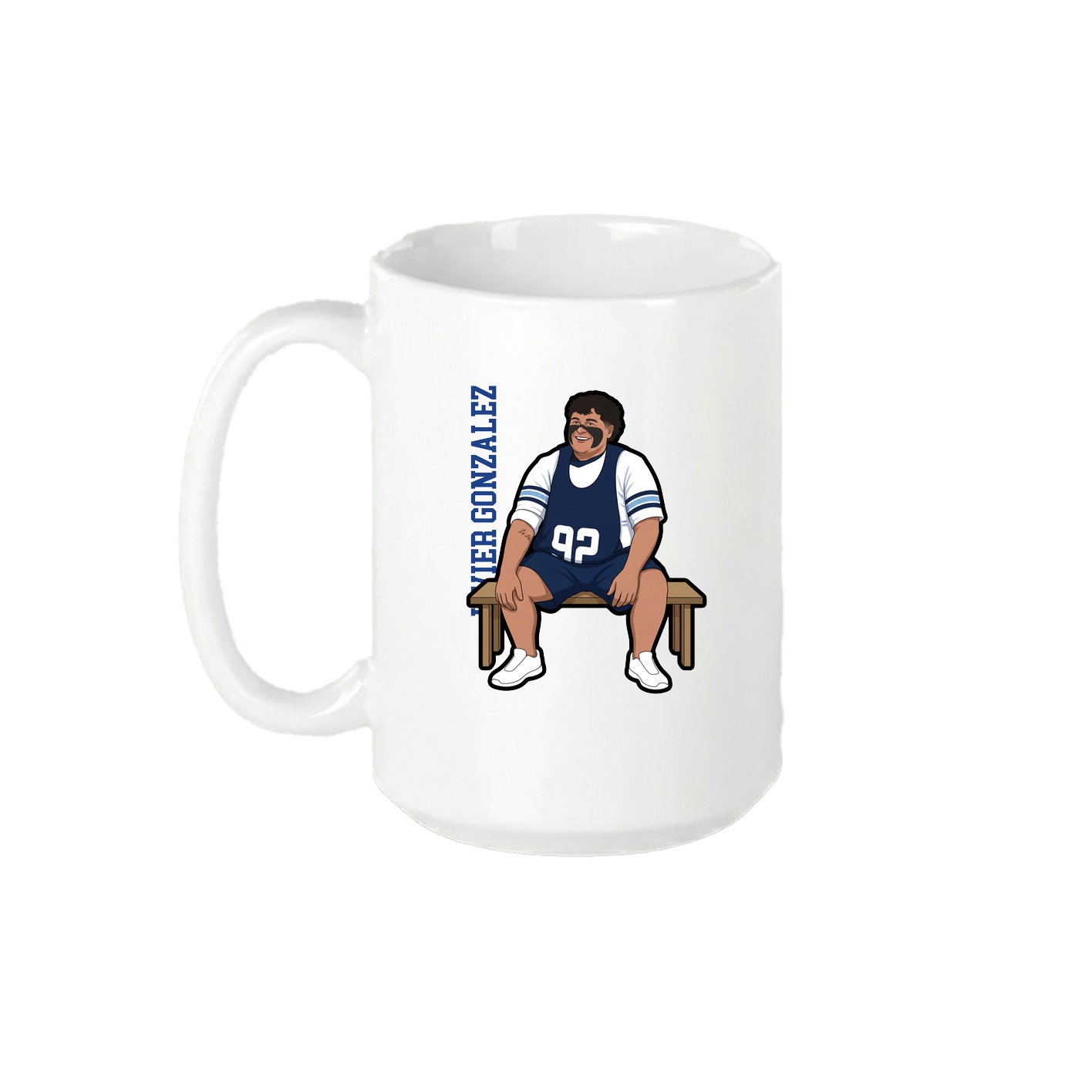 15oz Coffee Mug — Name Vertical in White