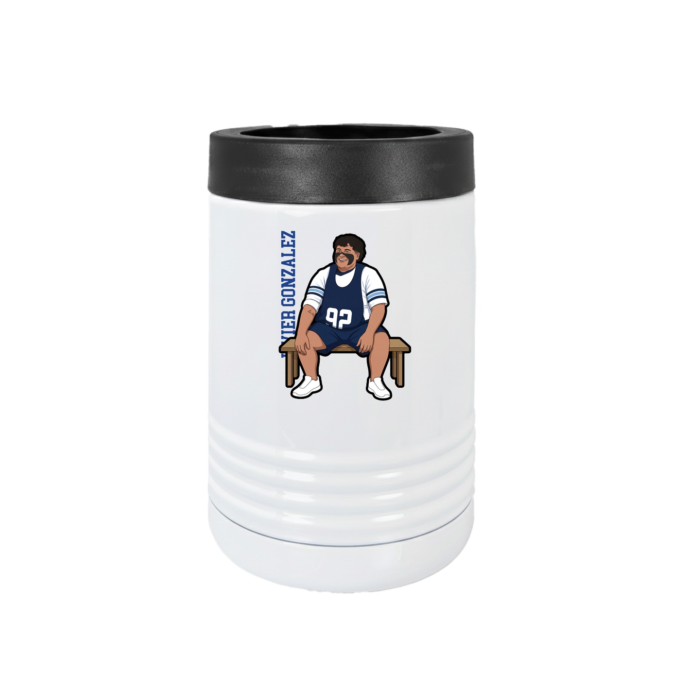 Beverage Holder — Name Vertical in White