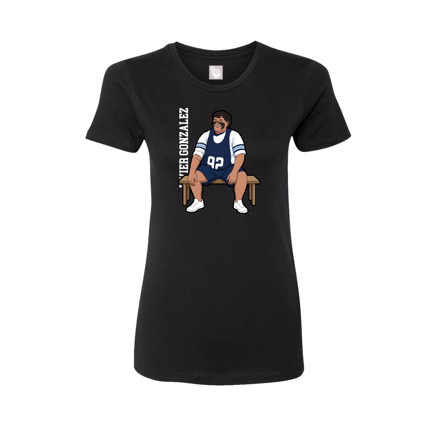 Fitted Women's Tee — Name Vertical in Black