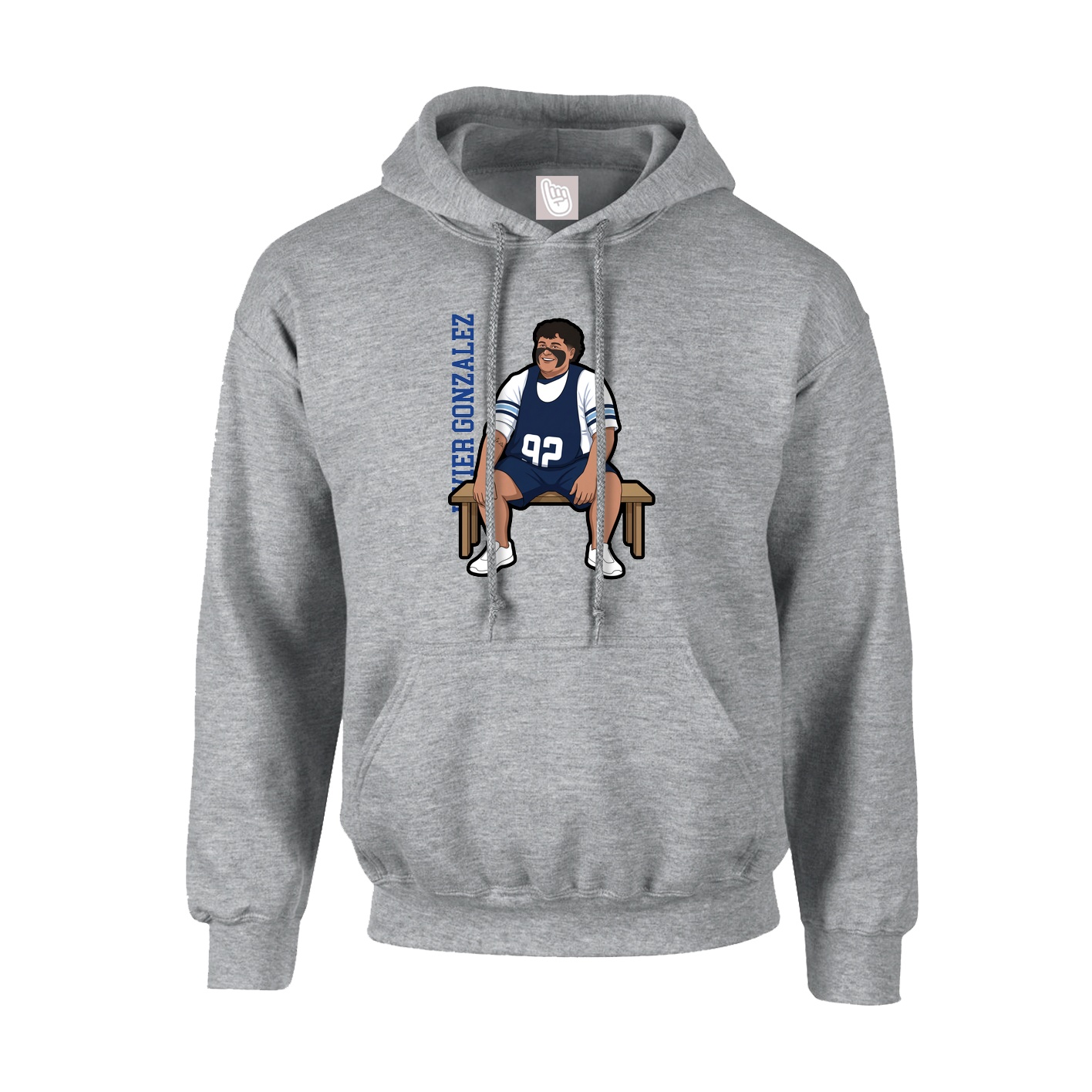Youth Hoodie — Name Vertical in Grey