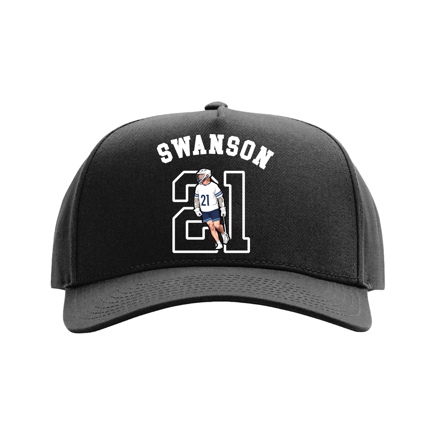 Full Fabric Five-Panel Champ Cap — Shirsey Arch in Black