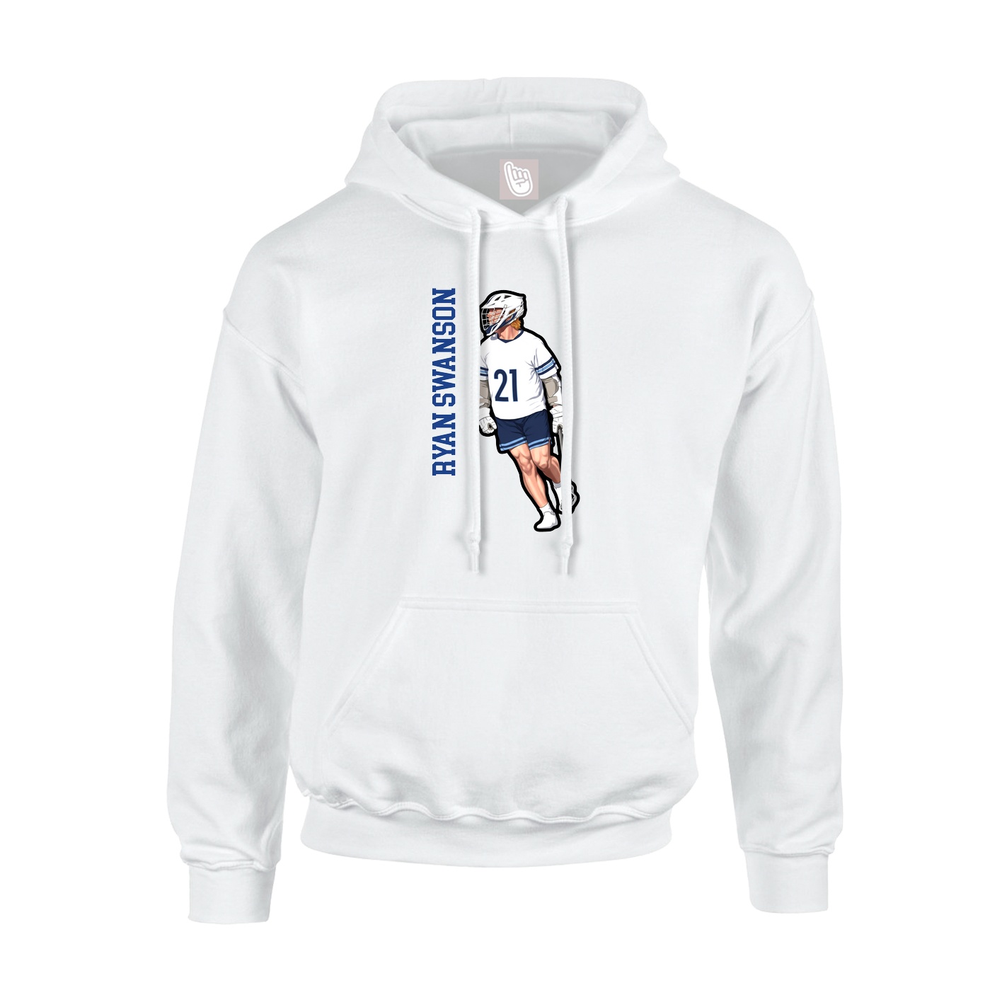 Hoodie — Name Vertical in White