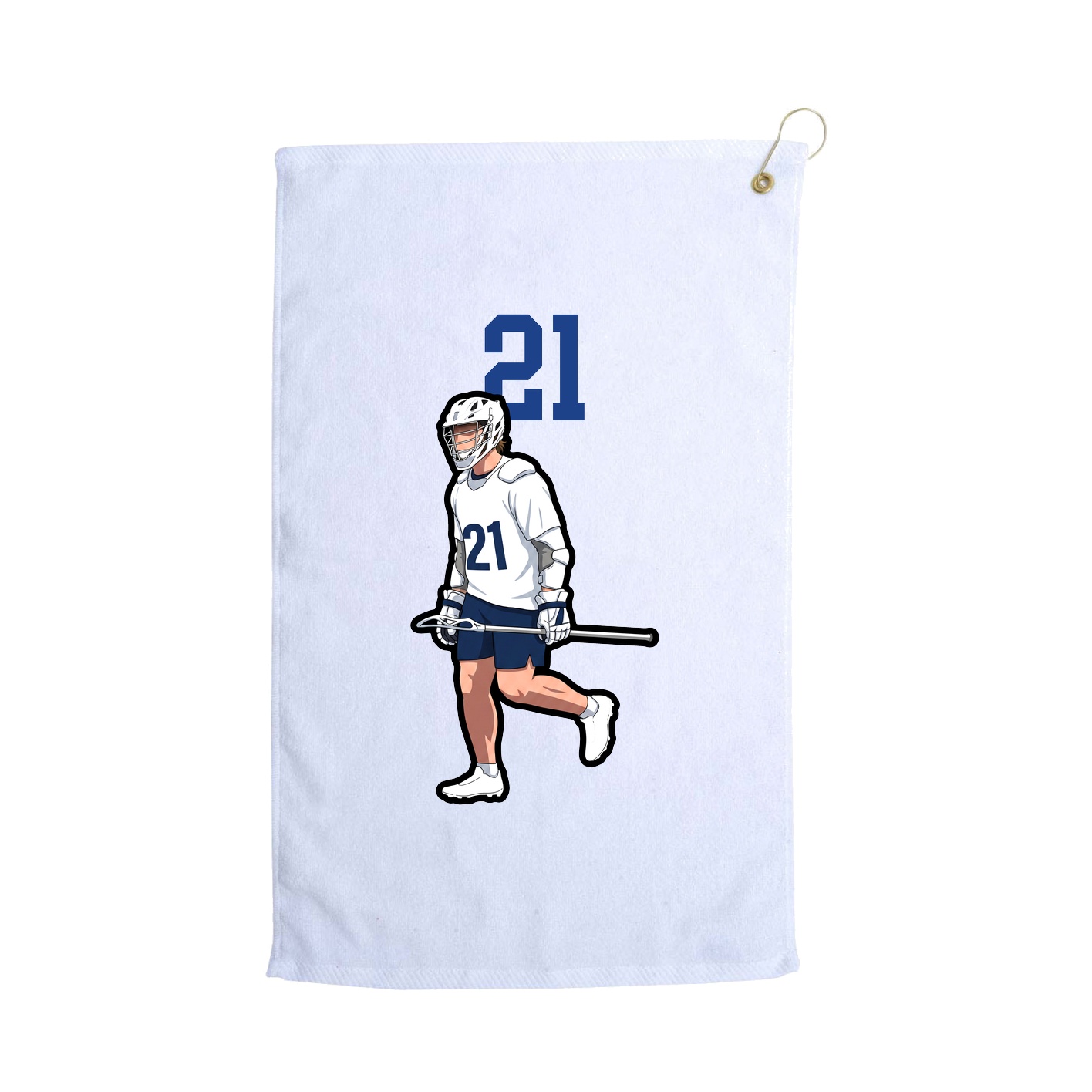 Golf Towel — Number Top in White