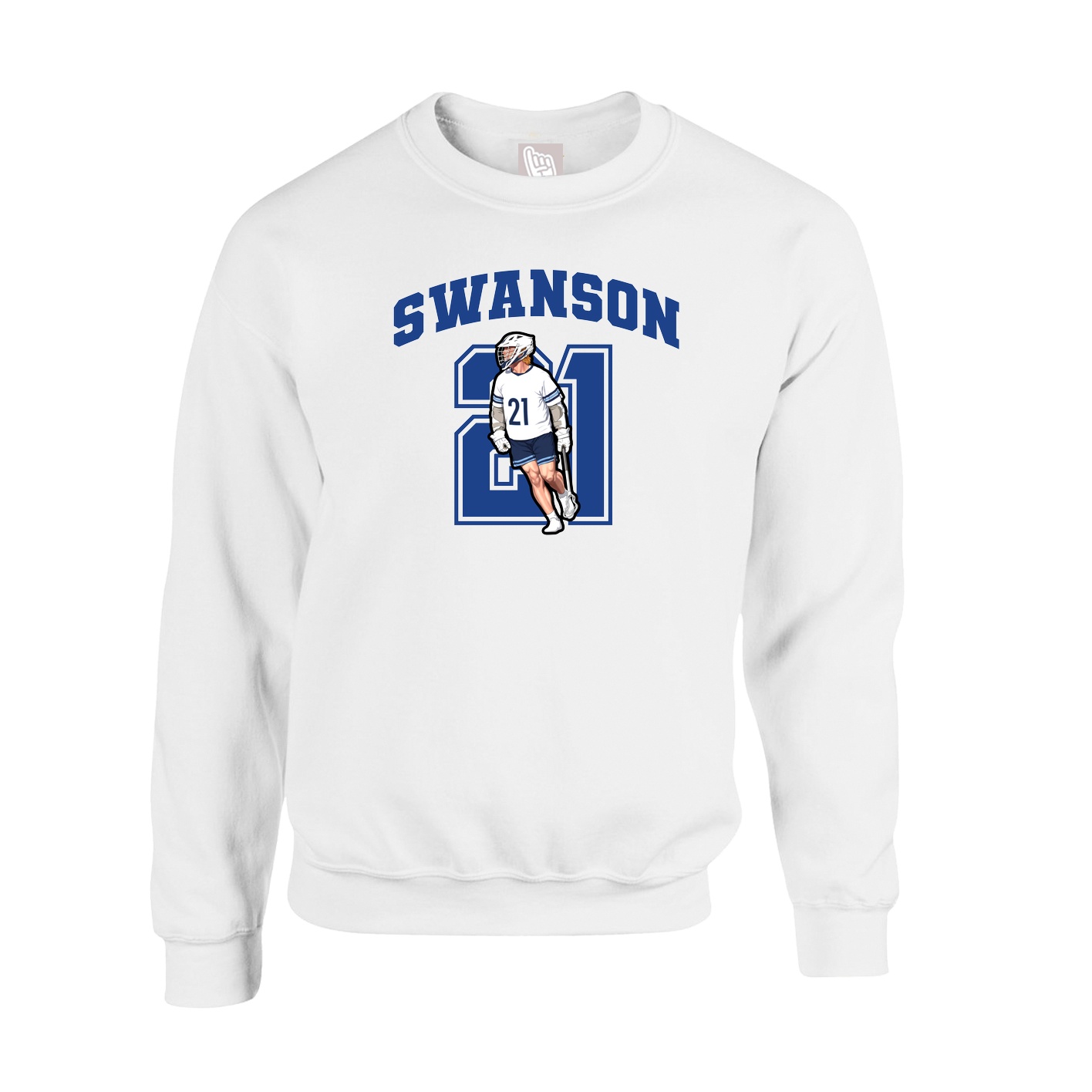 Fleece Crew — Number in White