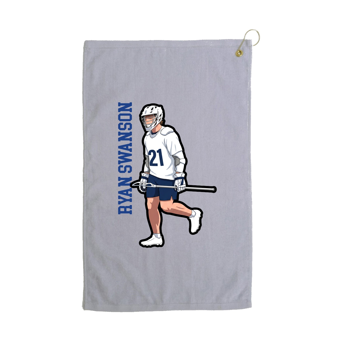 Golf Towel — Name Vertical in Grey
