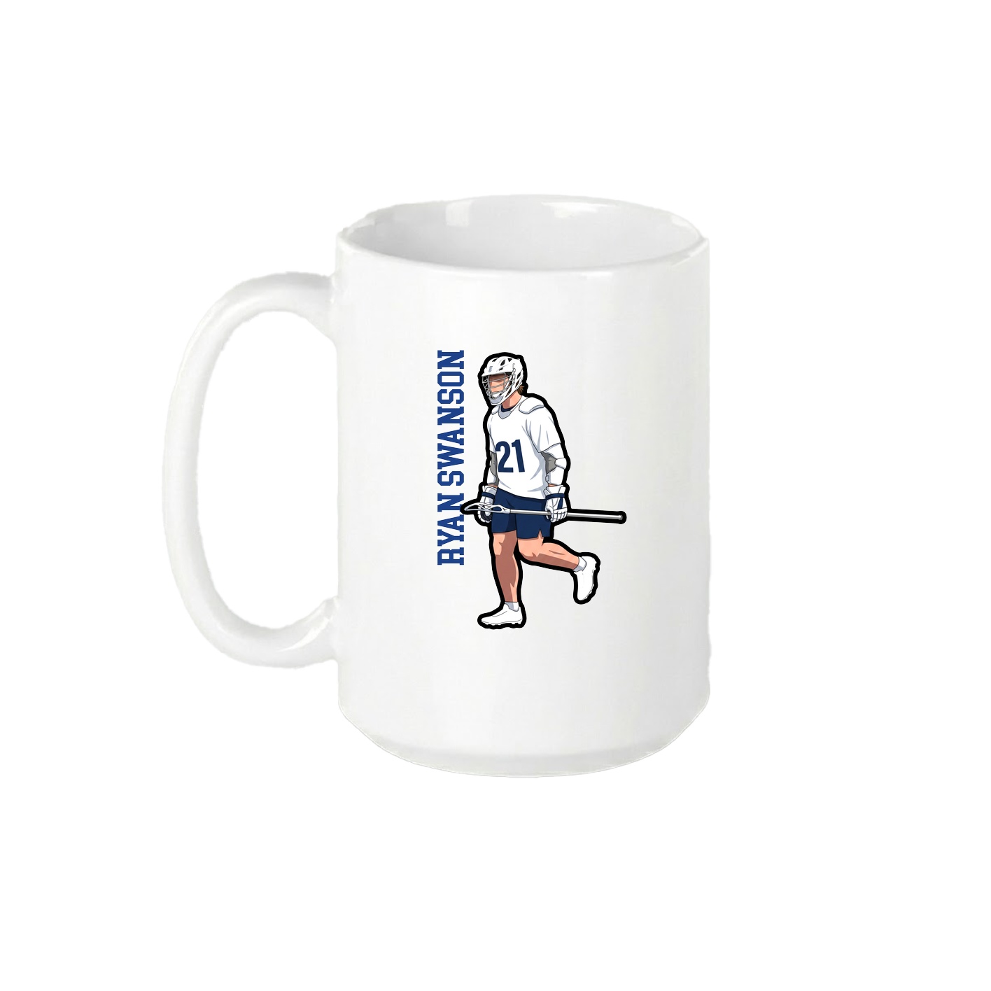 15oz Coffee Mug — Name Vertical in White