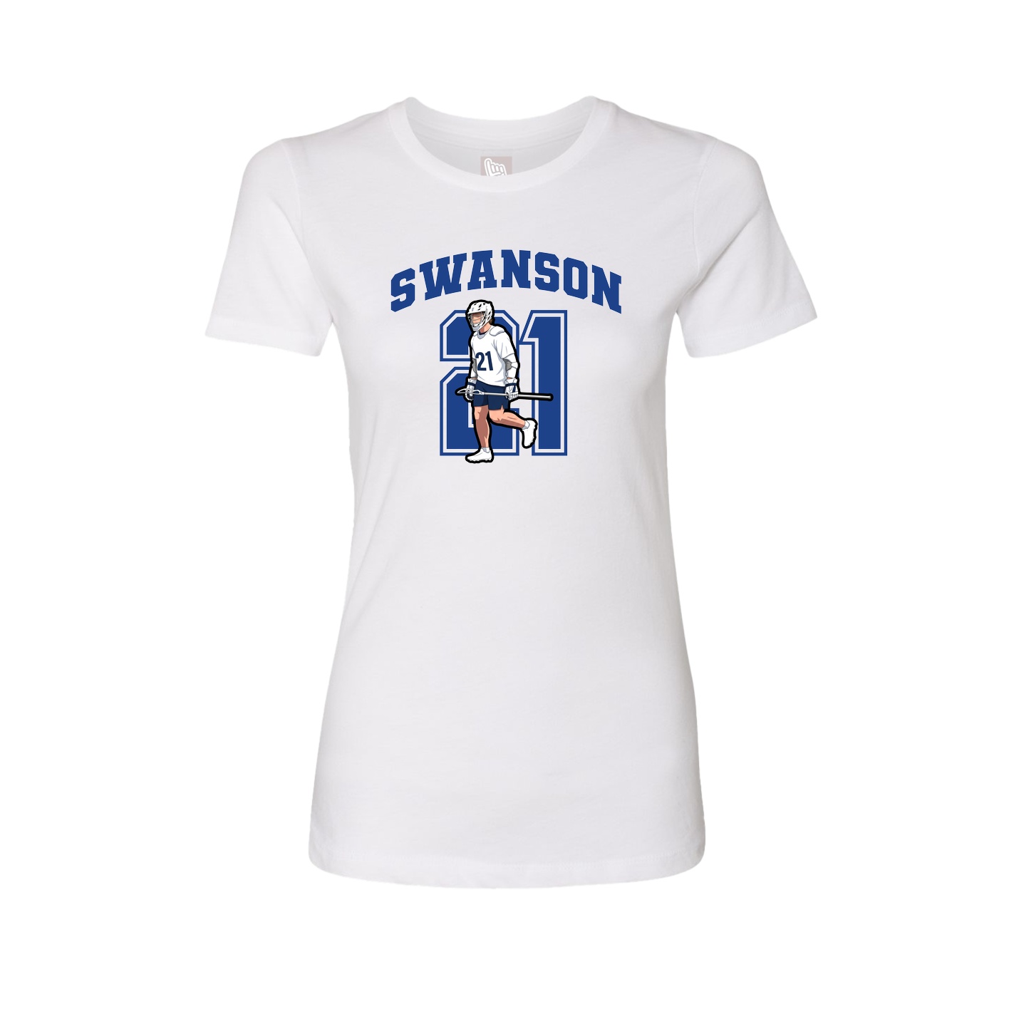 Fitted Women's Tee — Number in White
