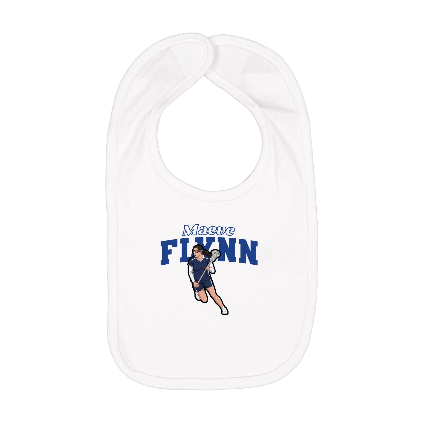 Infant Bib — Name Arch in White