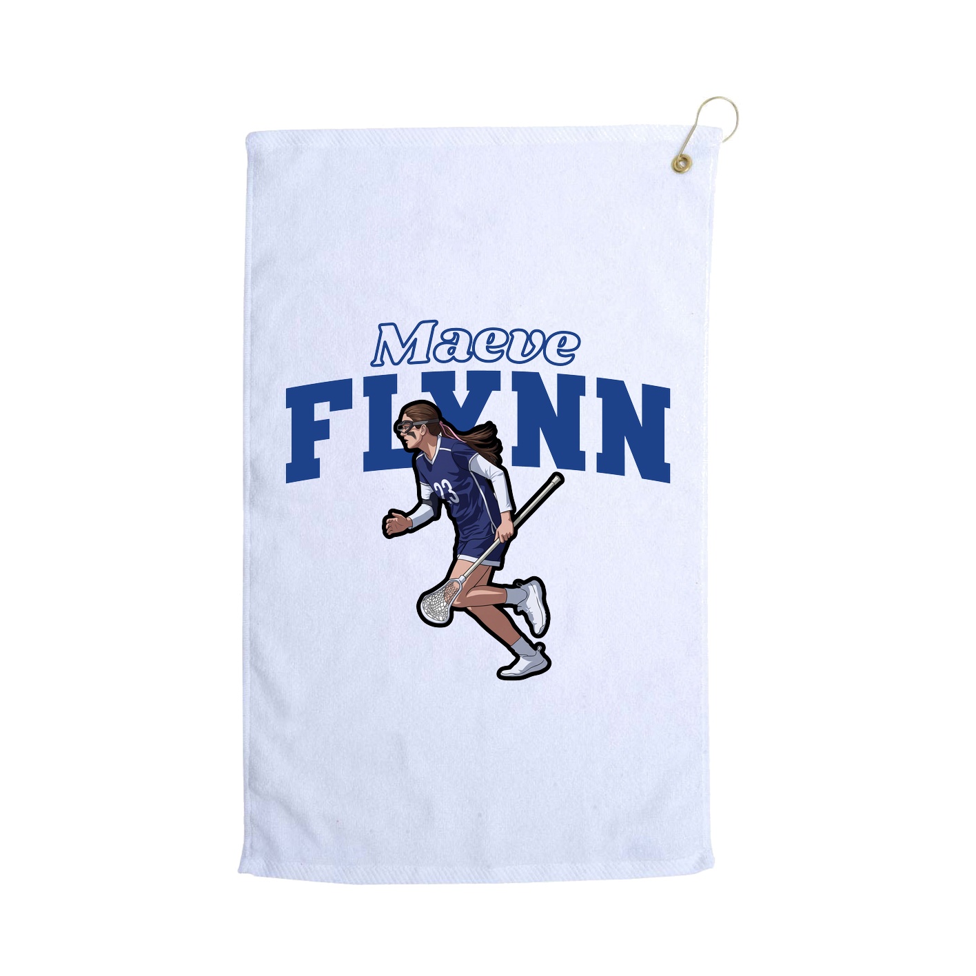 Golf Towel — Name Arch in White
