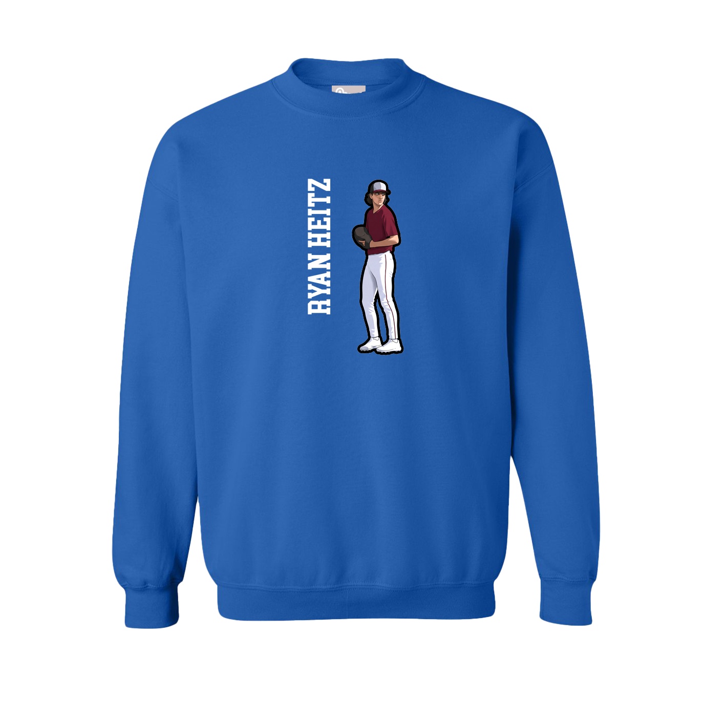 Fleece Crew — Name Vertical in Royal
