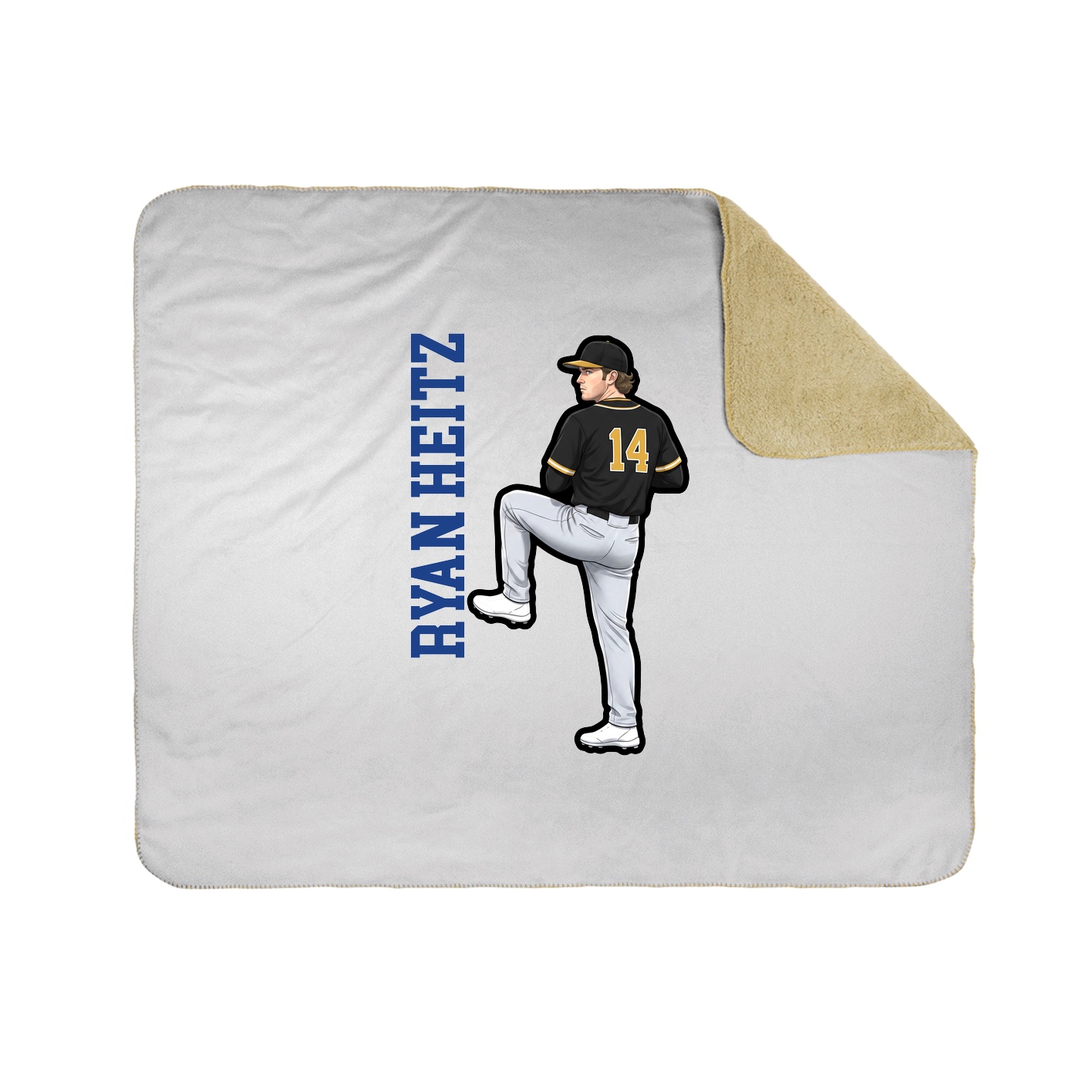 Throw Blanket — Name Vertical in White