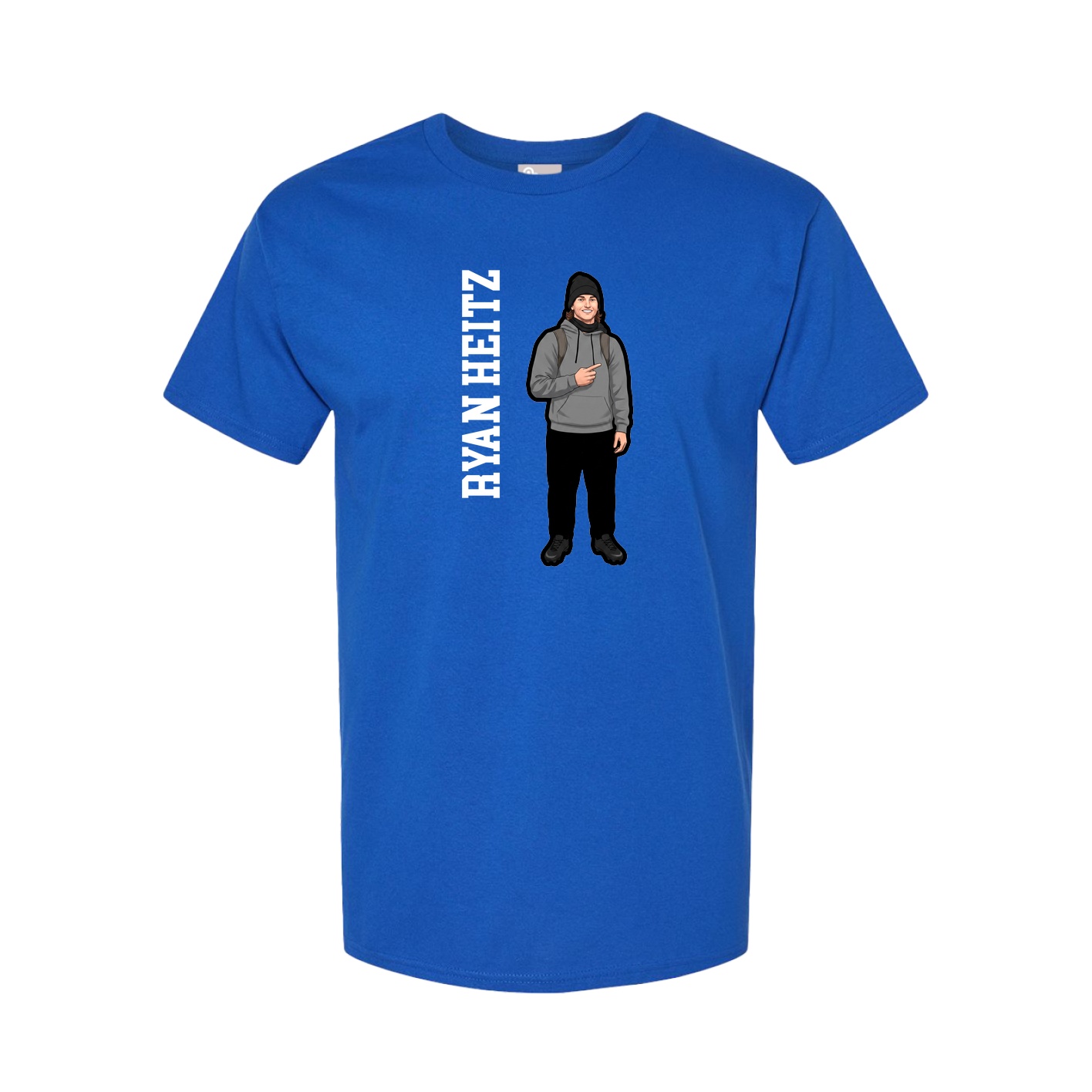 Youth Tee — Name Vertical in Royal