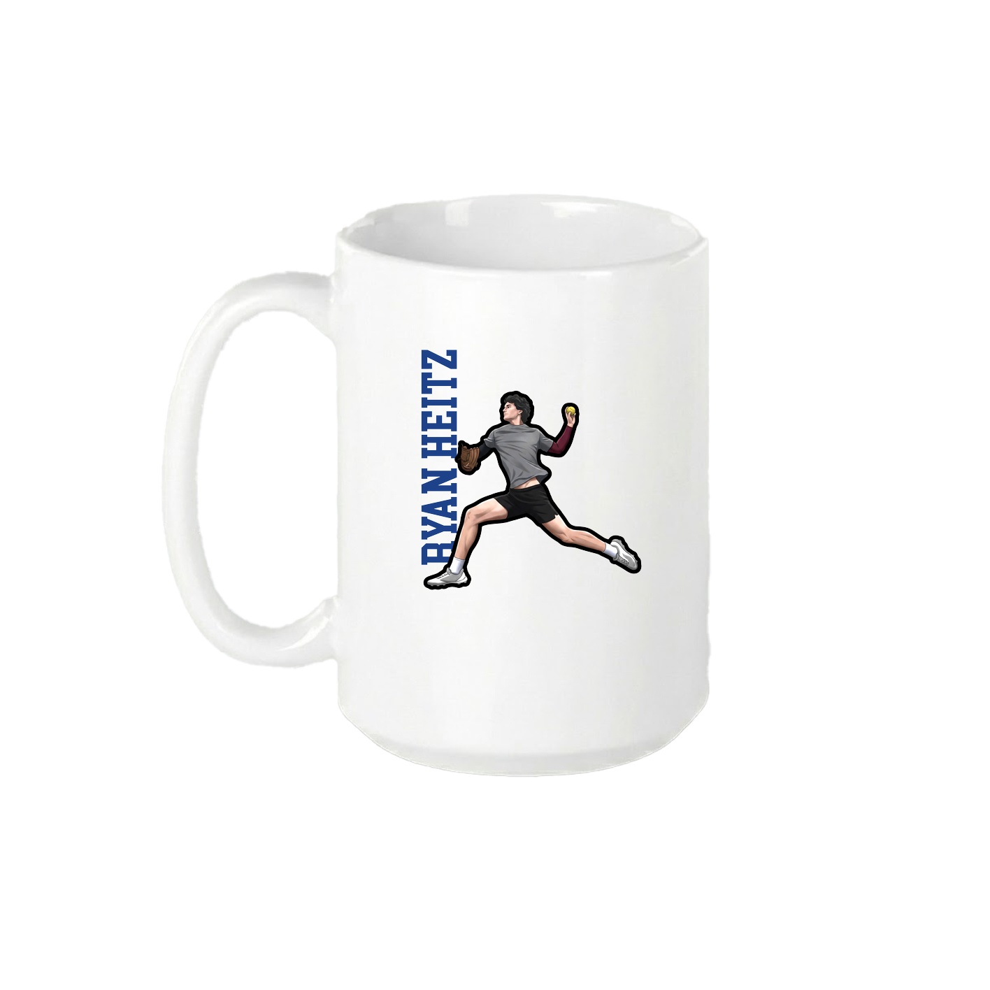 15oz Coffee Mug — Name Vertical in White