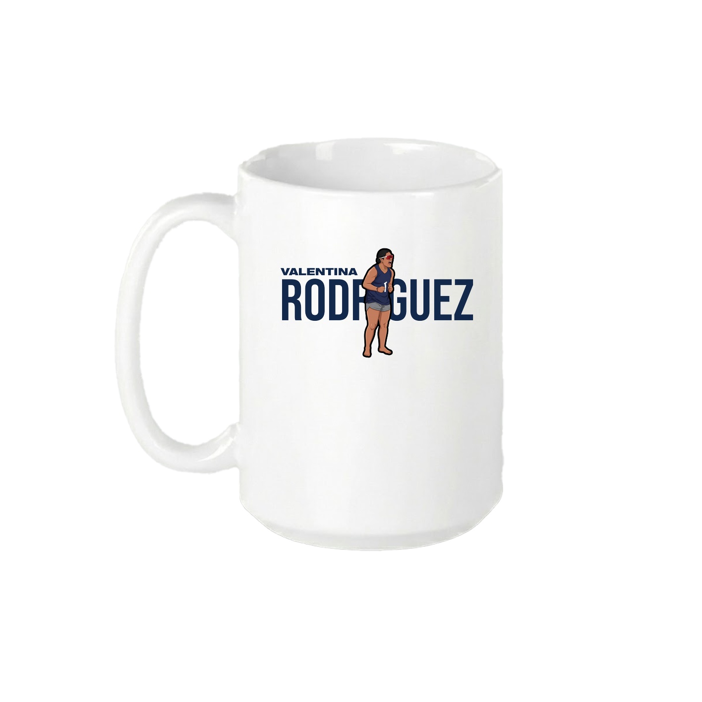 15oz Coffee Mug — Player Name in White