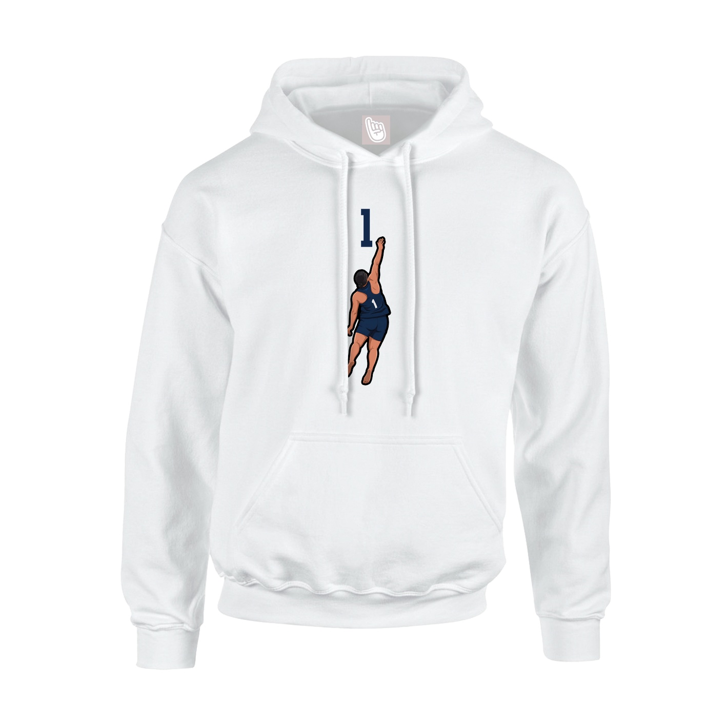 Hoodie — Number Top in White
