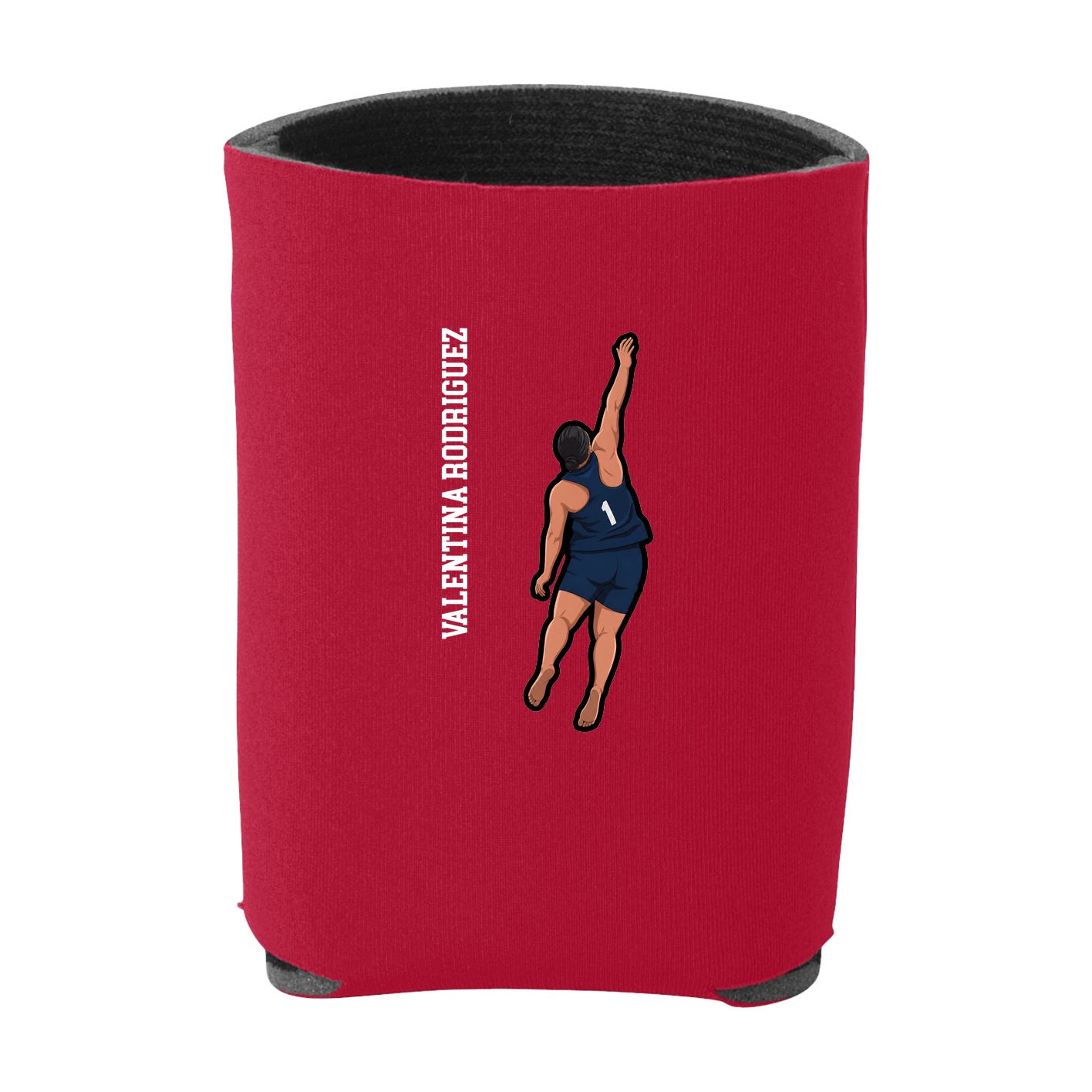 Can Holder — Name Vertical in Red