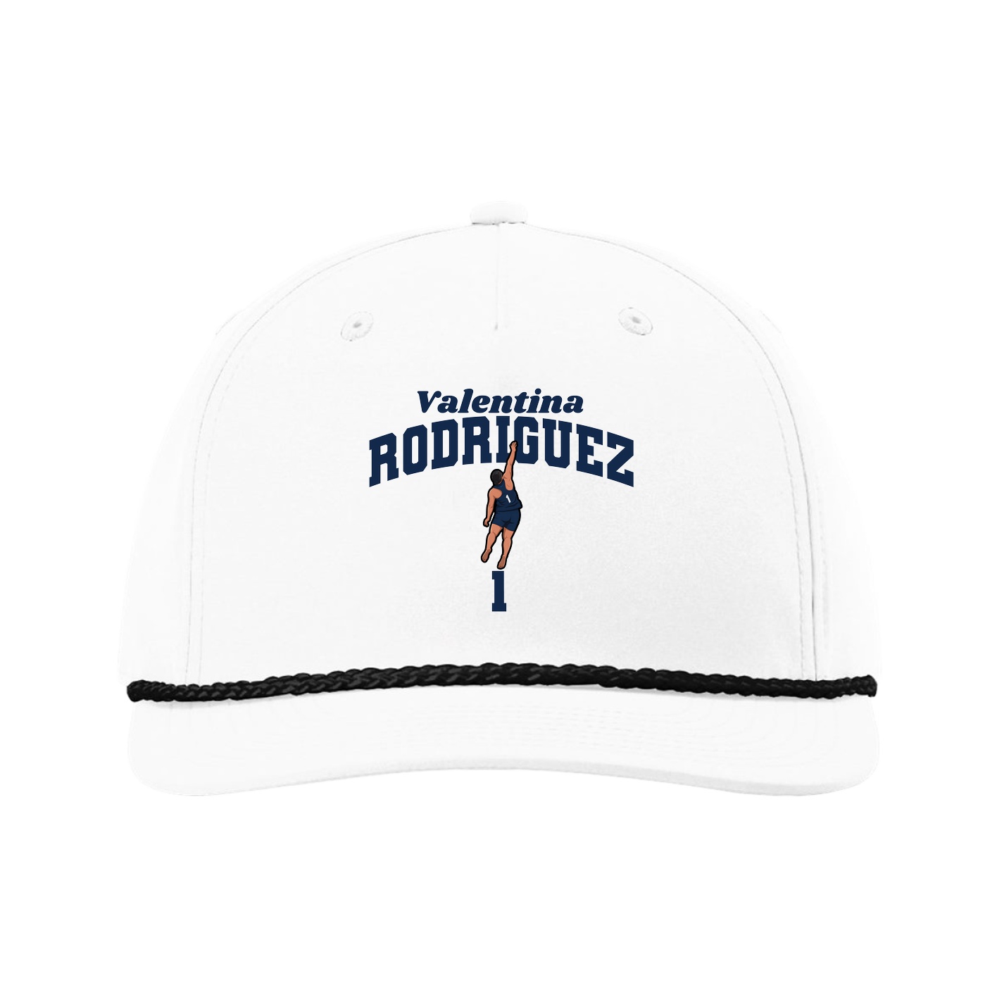 Five-Panel Classic Rope Cap — Signature Arch in White