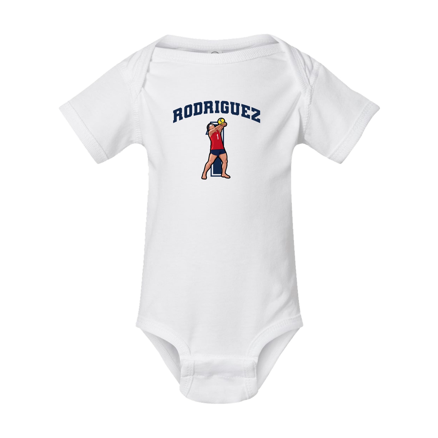 Baby Onesie — Number in White