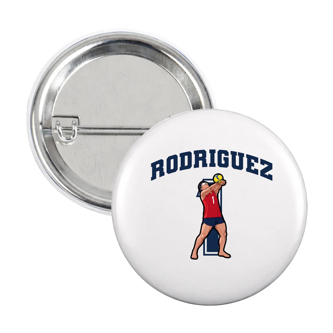 Game Day Button — Number in White
