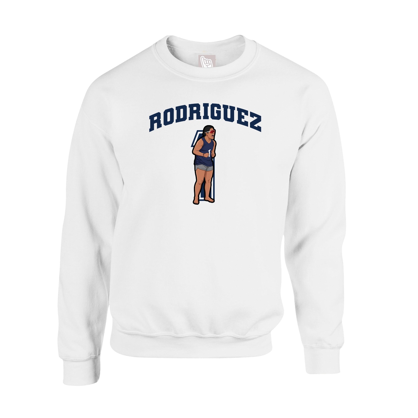 Fleece Crew — Number in White