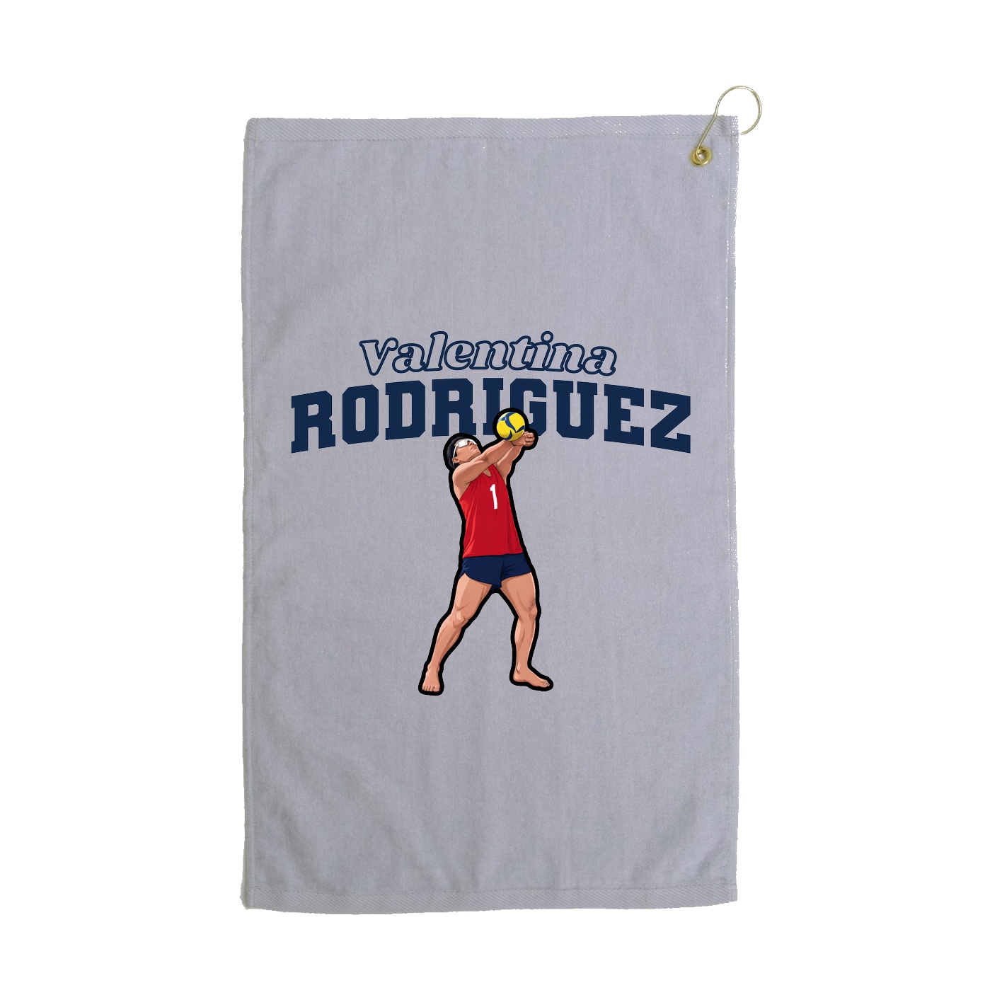 Golf Towel — Name Arch in Grey
