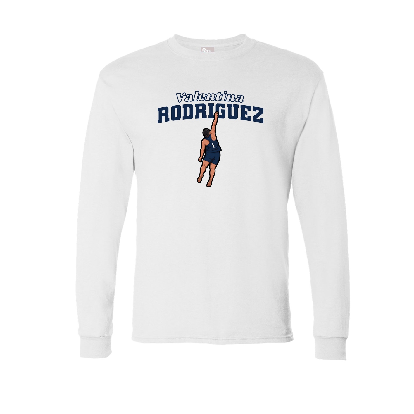 Long Sleeve Tee — Name Arch in White